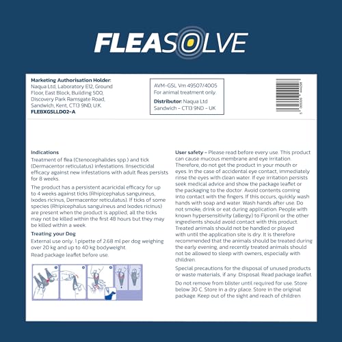 Thumbnail 7 de Dog Flea Treatment Large Dog x 2 – Spot-on Flea & Tick Treatment for 20–40 kg