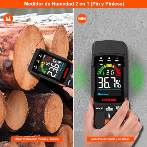 Thumbnail 2 de LASELION MS03 Medidor de Humedad 2 en 1 📏