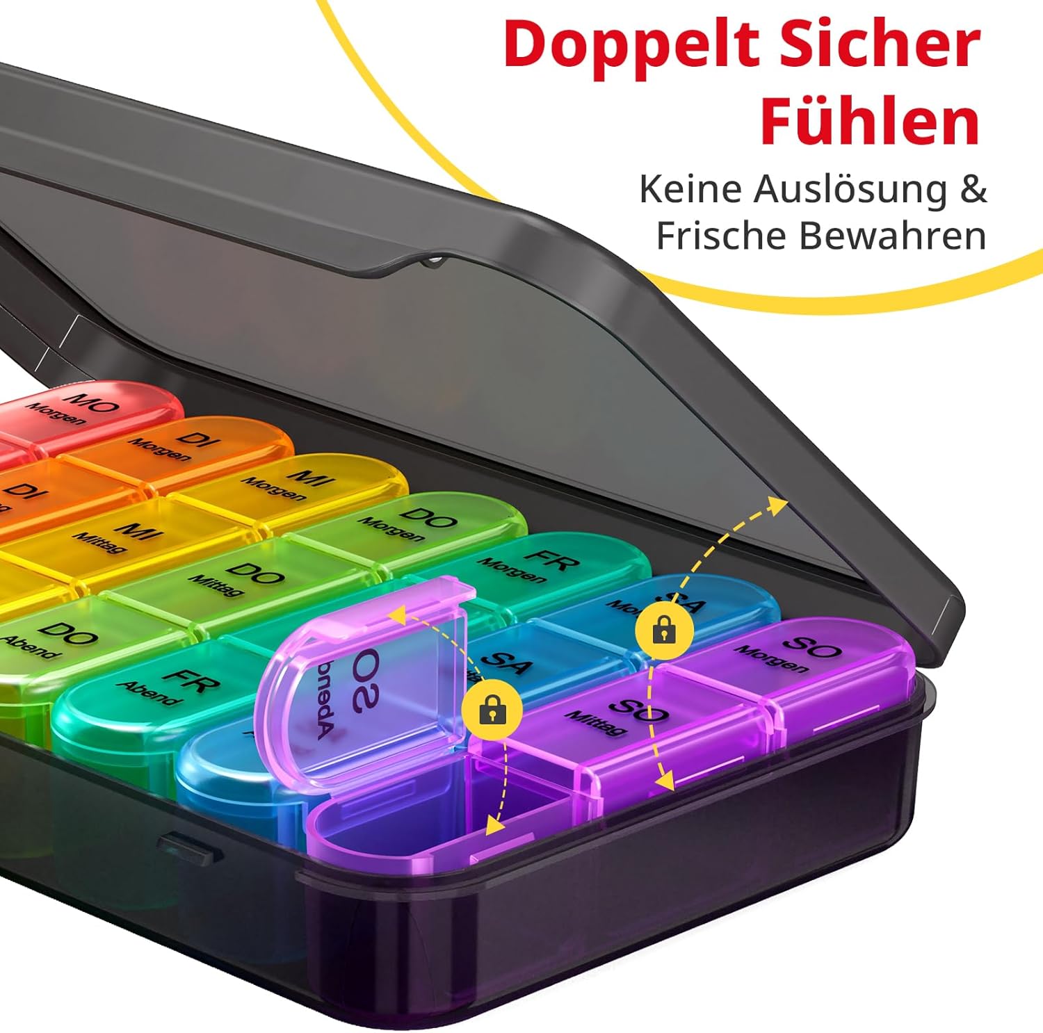 Detalle 2 de Doruimi Tablettenbox 7 Tage Medikamente đź’Š