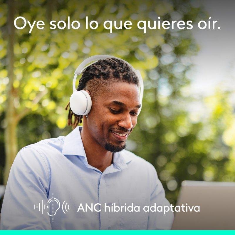 Detalle 2 de Logitech Zone Wireless 2: auriculares Bluetooth con cancelación de ruido para oficina y movilidad