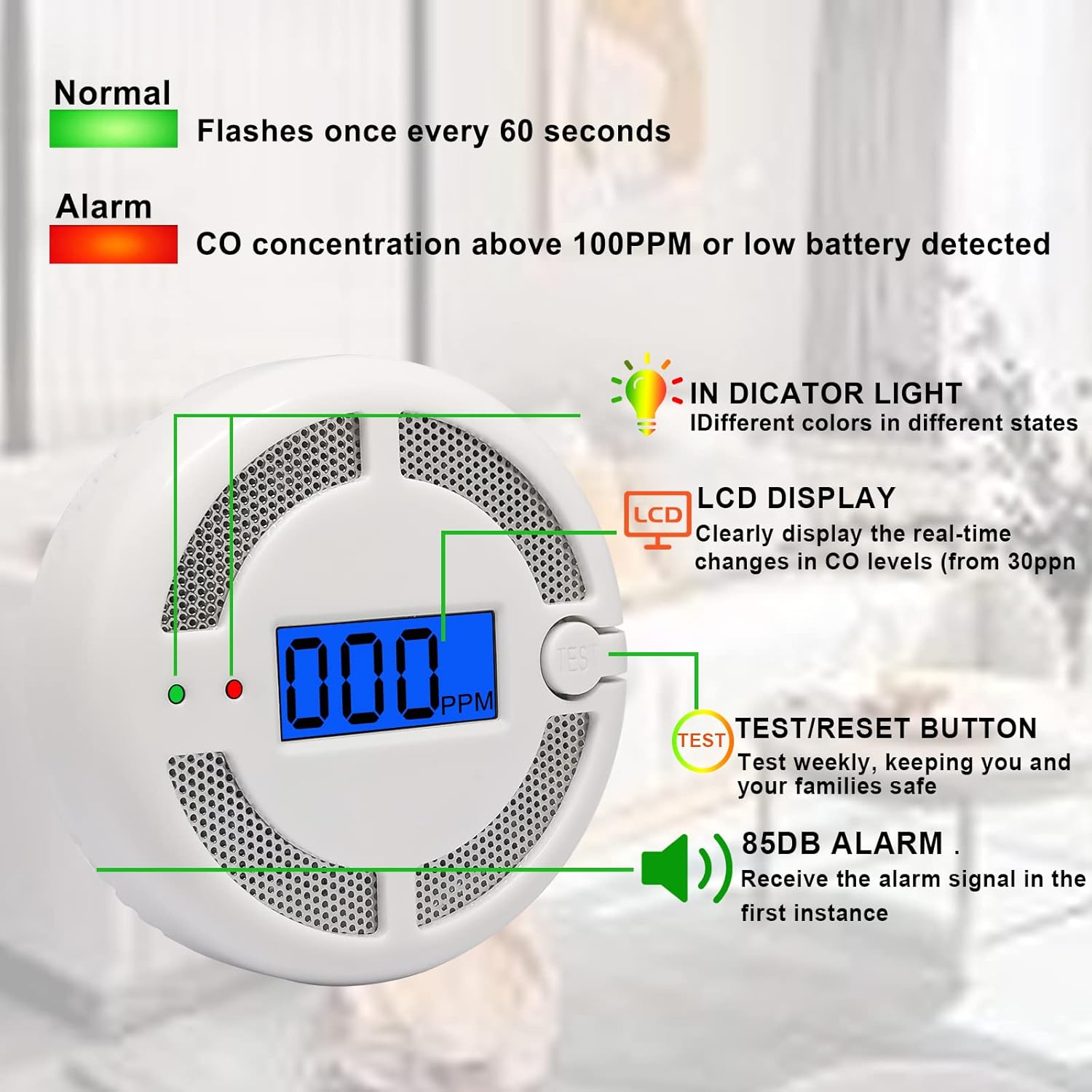 Thumbnail 3 de Mini Carbon Monoxide Detector 1pcs