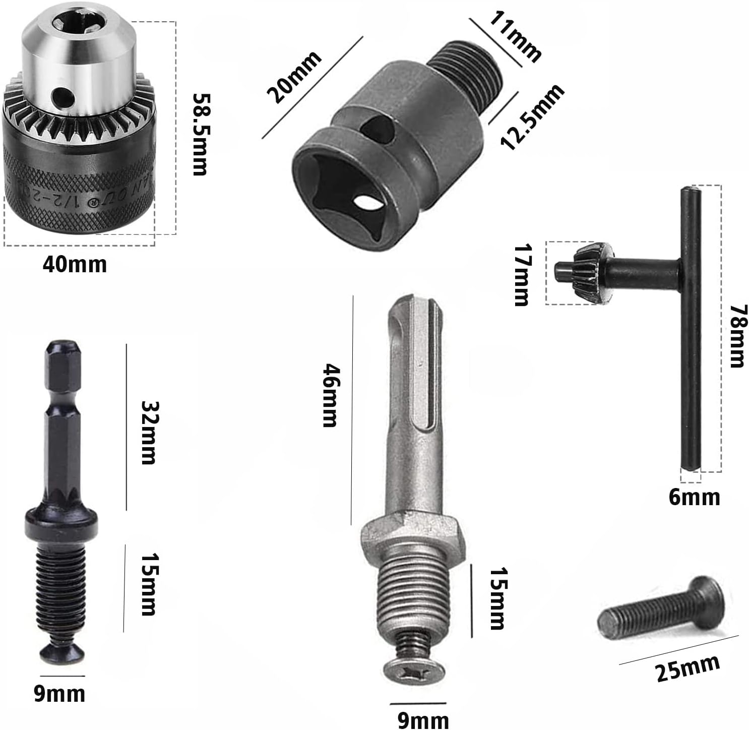 Thumbnail 1 de WOMGF 1/2"-20UNF borrchuck 1,5–13 mm med SDS-plusadapter