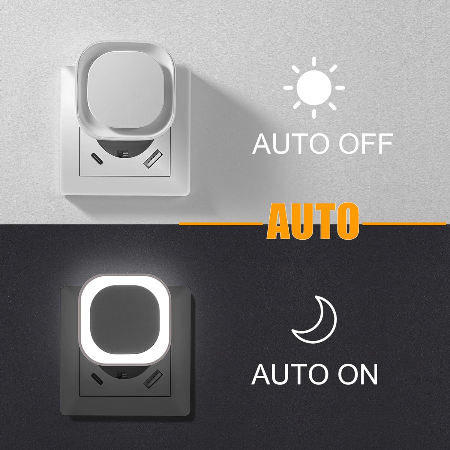 Thumbnail 2 de YUNLEX Presa luce notturna con sensore, 3 livelli 🌙