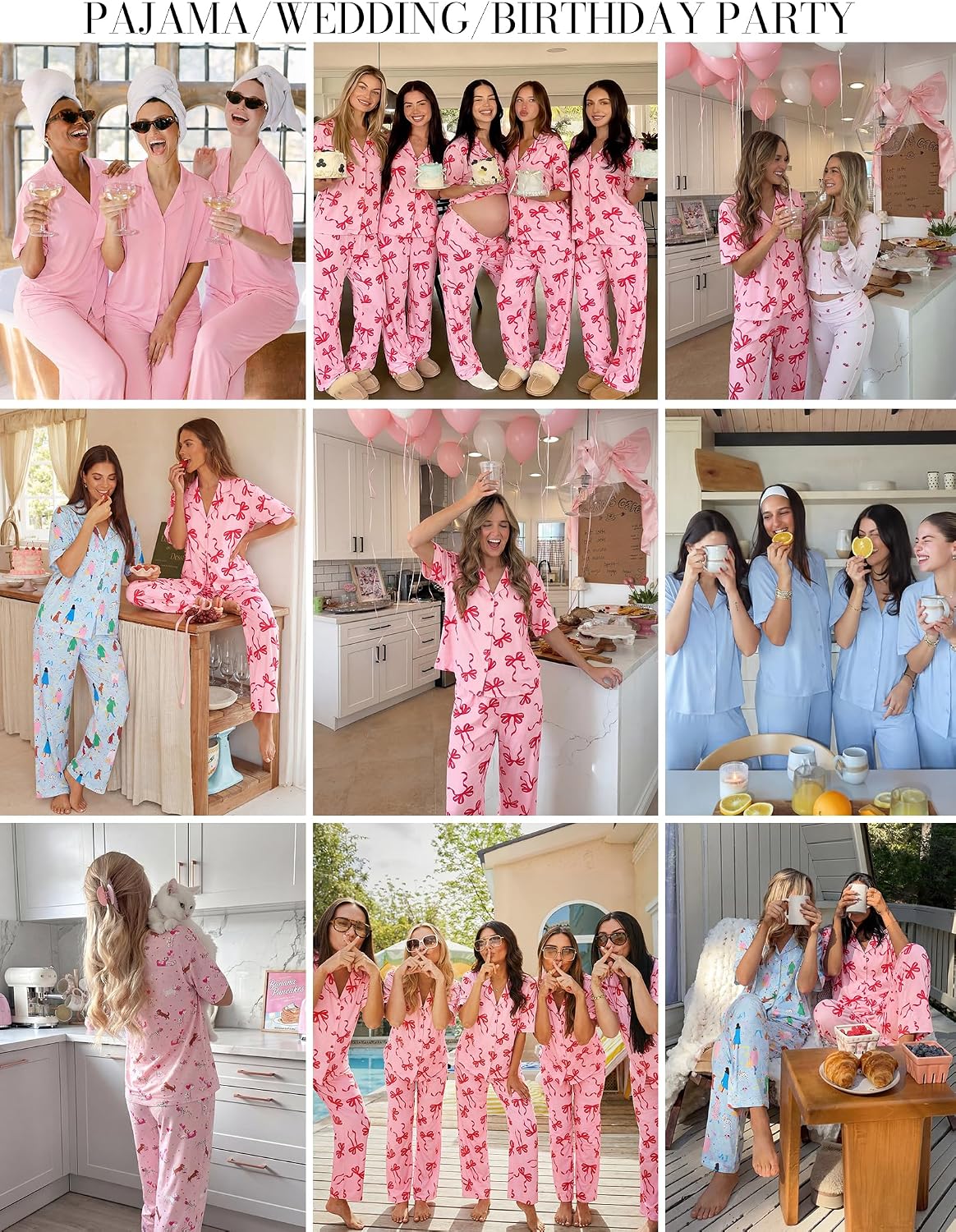 Detalle 1 de Ekouaer Women's Pajama Set, Polyester Blend