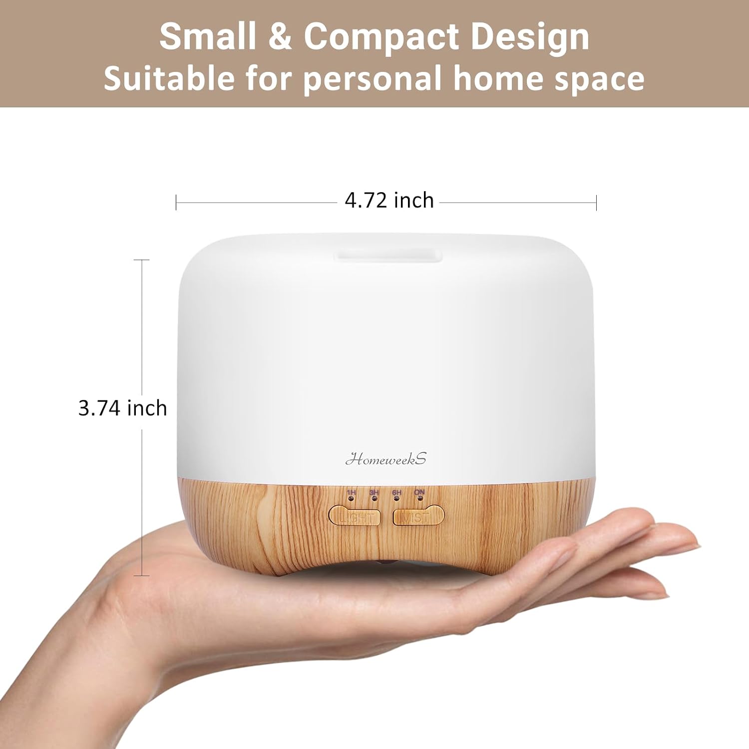 Thumbnail 2 de Homeweeks 300ml Essential Oil Diffuser with Cool Mist, Remote and 7-Color Light