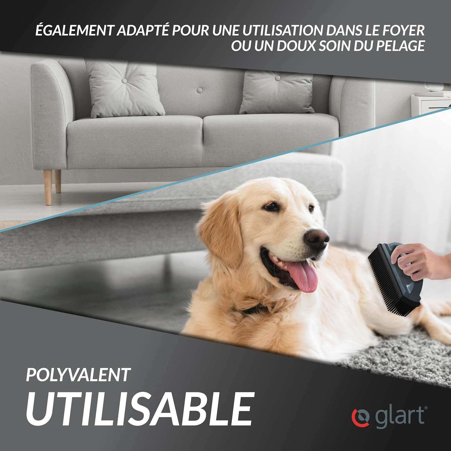 Thumbnail 5 de Glart 44THB – Brosse silicone enlève-poils animaux, réutilisable et ergonomique