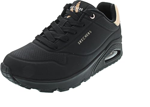 Detalle de Skechers Mujer Uno Golden Air Trainers - Black Durabuck/Mesh Trim, 39.5 EU