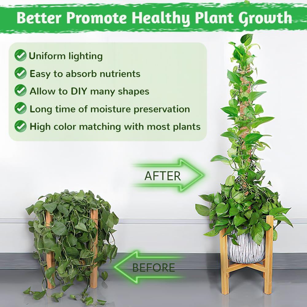 Thumbnail 1 de Moss Poles 122cm/63cm bendable coconut coir climbing plant support poles (2-pack)