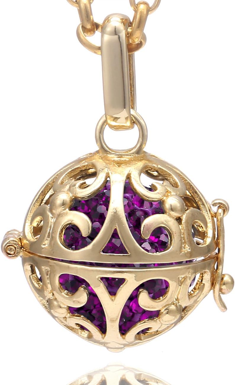 Detalle de Morella Collana Donna in Acciaio Inox Oro 70 cm con Ciondolo a Sfera e Zirconi Ø 16 mm