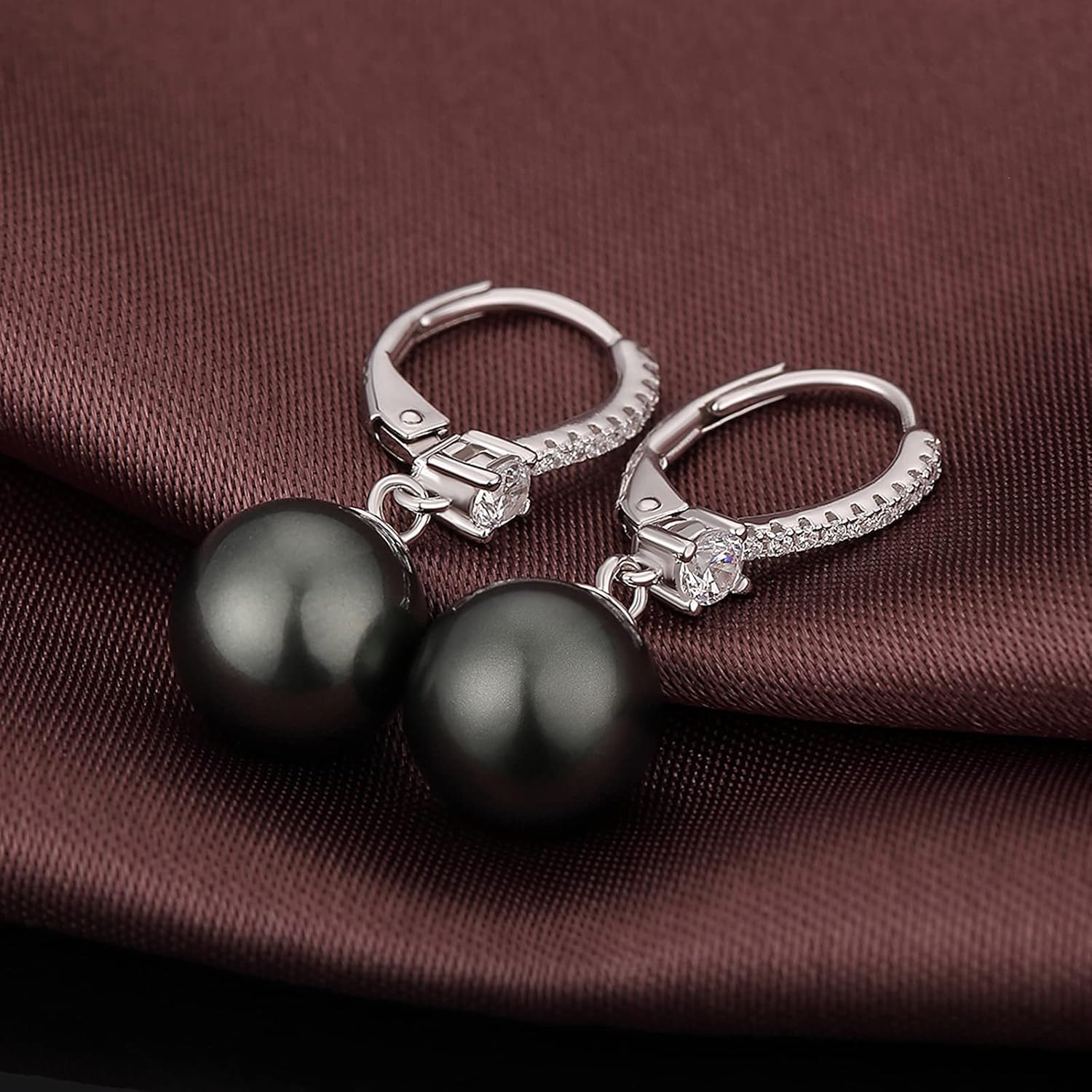 Thumbnail 4 de jiamiaoi Perlenohrringe aus Sterlingsilber 925 mit hängender Perle (Hebelverschluss) – Zuchtperlen-Design