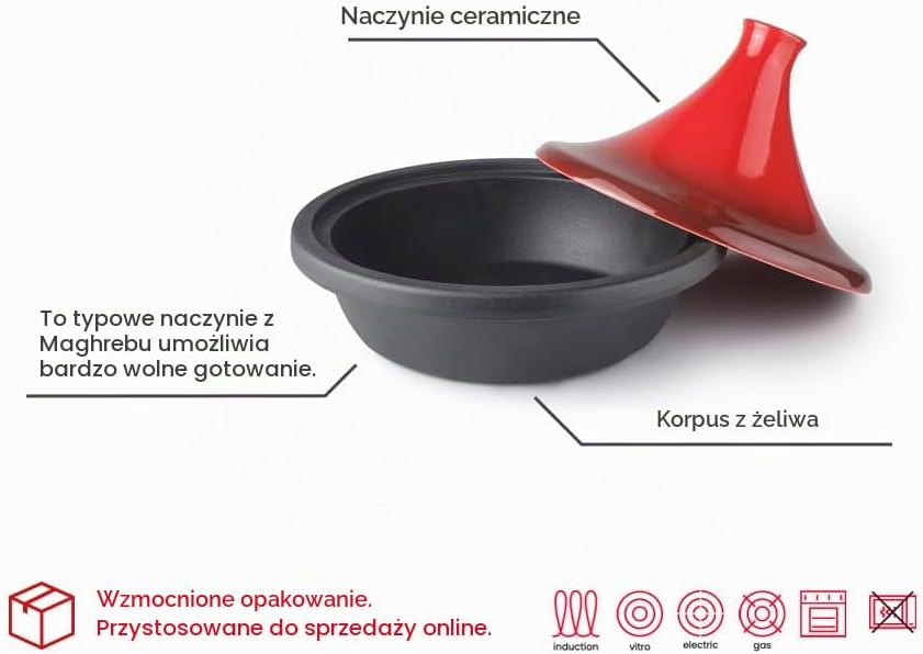 Detalle 1 de IBILI H-Class 32 cm – tajine żeliwny z ceramiczną pokrywą na indukcję