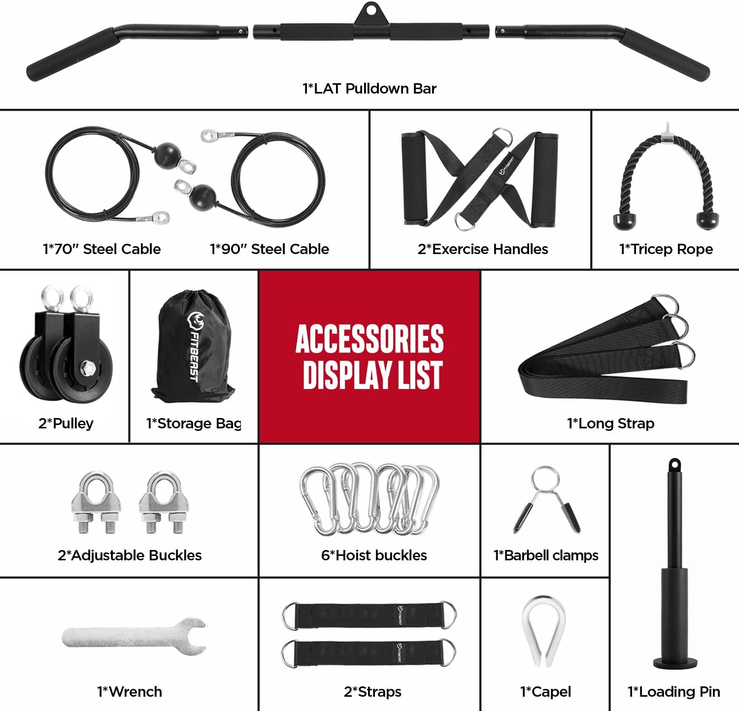 Thumbnail 4 de FitBeast Pulley System Gym cable machine