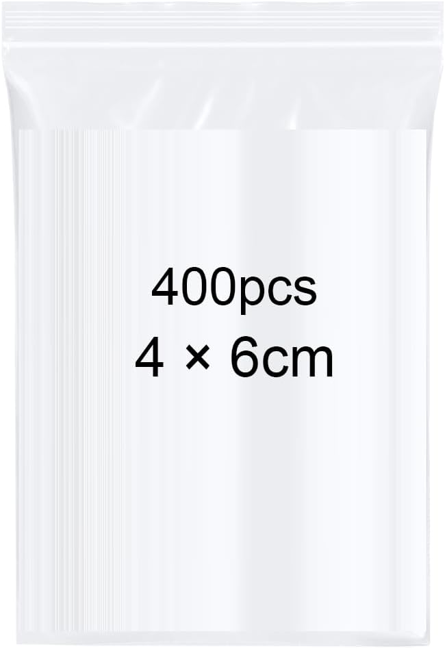 Detalle de OFFCUP 400 pcs Transparent Resealable Bags, 4 x 6 cm PE