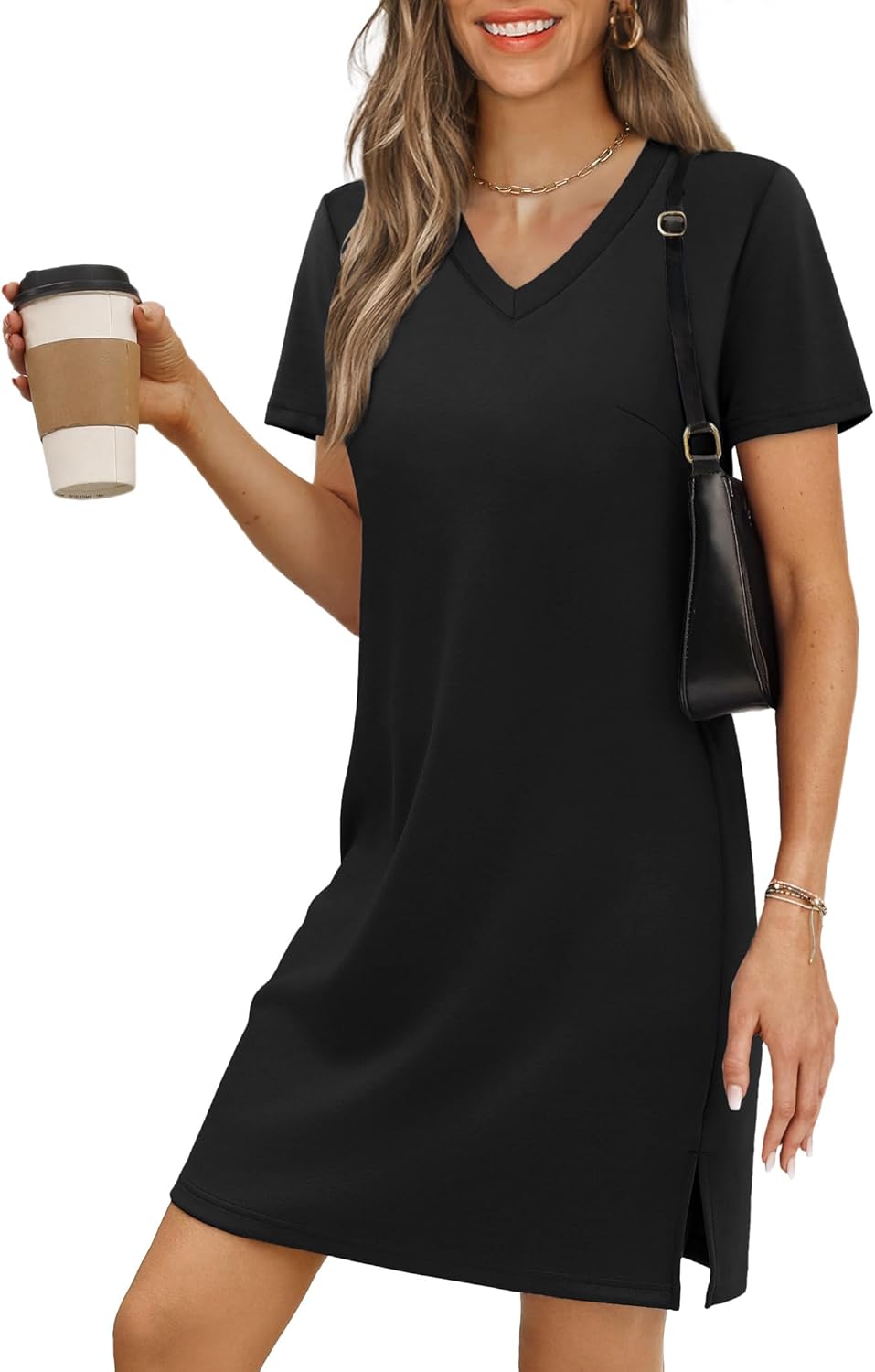 Detalle de RUMIA Summer Dress for Women 2026: V-Neck Casual Sundress