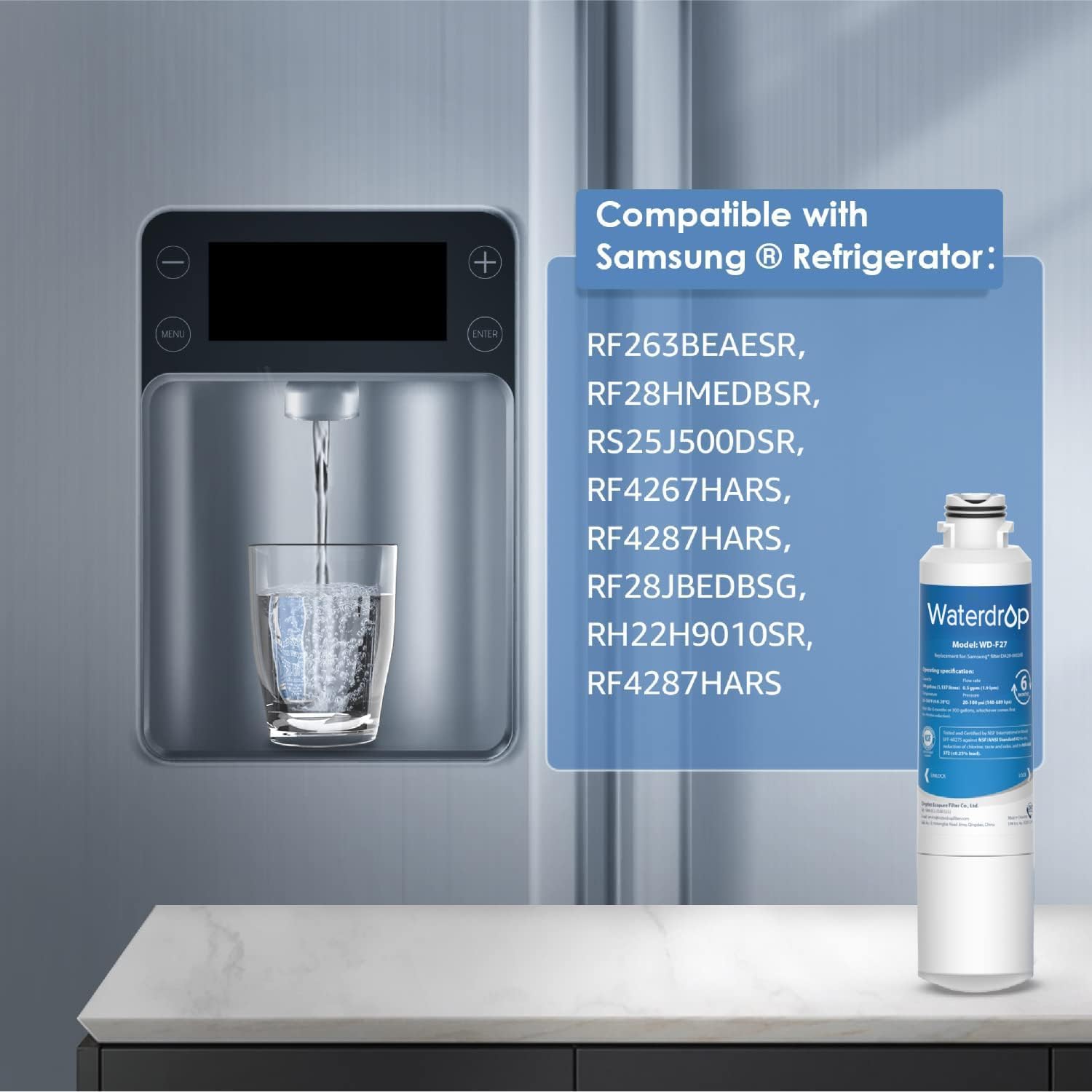 Detalle de Waterdrop Refrigerator Water Filter WD-F27