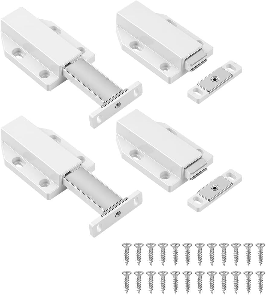 Detalle de OFFCUP 6395492 trycköppnare för skåpdörrar, 4-pack med magnetstängning