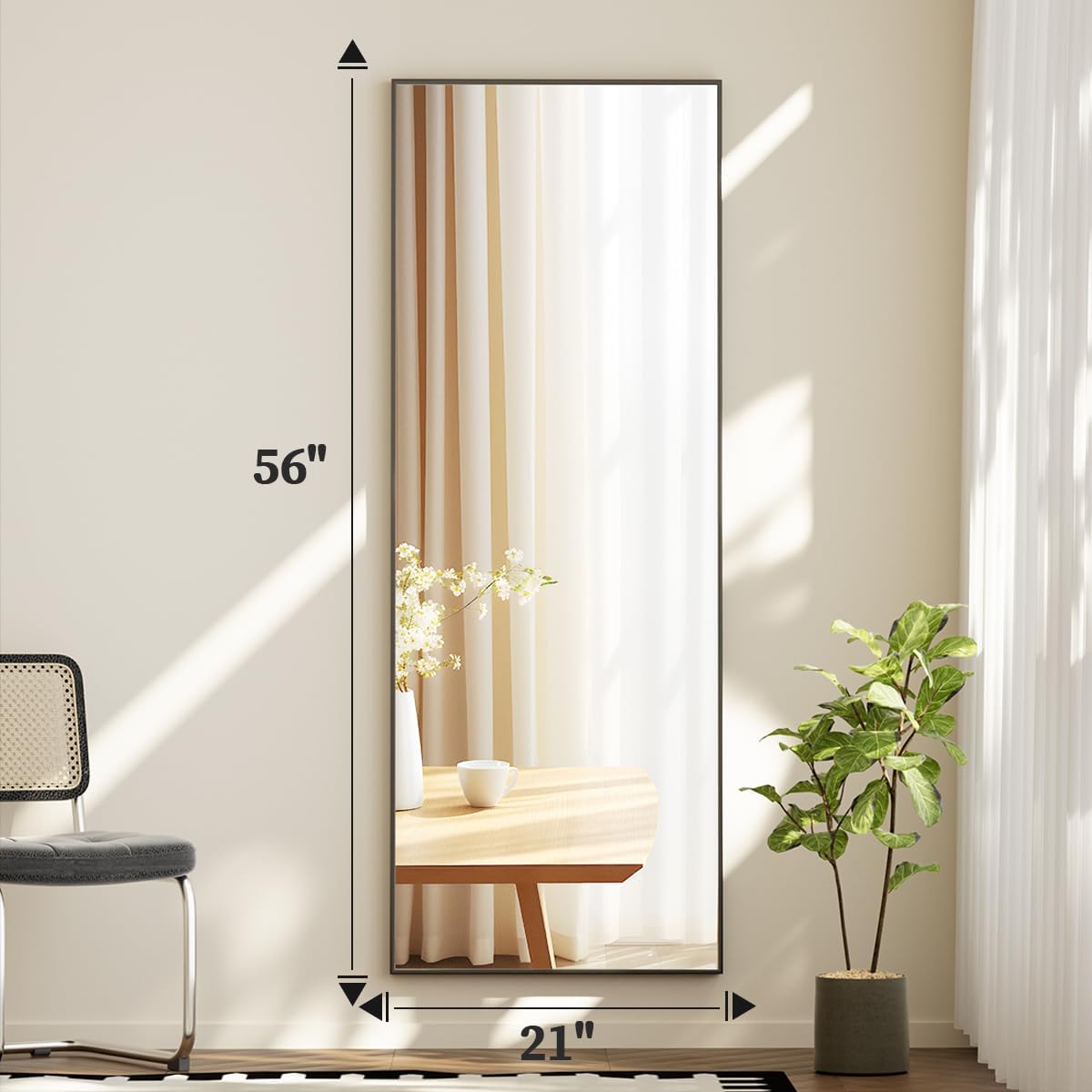 Detalle 2 de BEAUTYPEAK Full-Length Mirror, 21 x 56 in