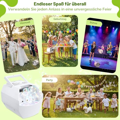 Thumbnail 6 de Theefun Tragbare Seifenblasenmaschine – 500 ml, automatischer Blasenmacher für Kinder und Partys (Weiß)
