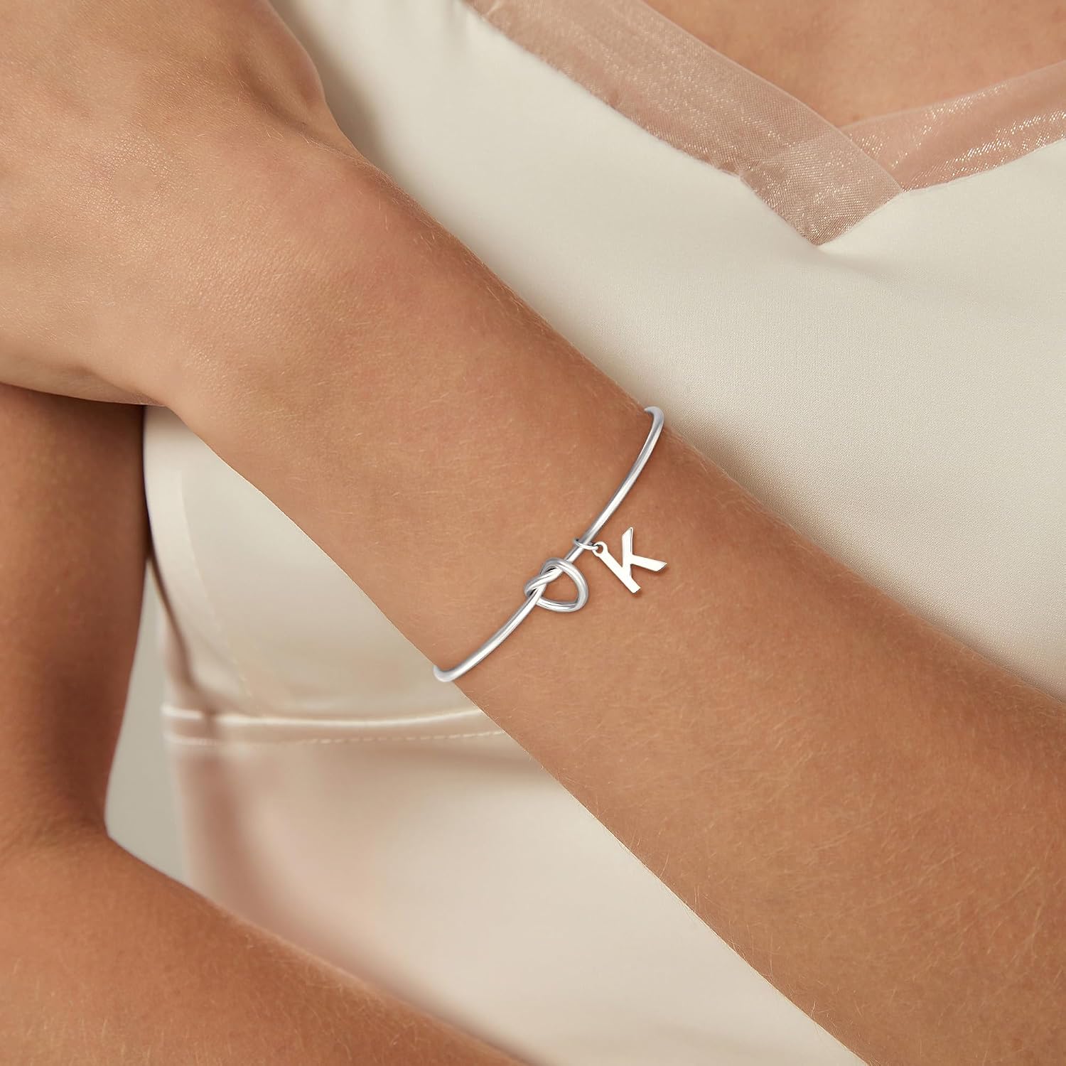 Detalle de SLOONG Armband Damen Gold/Silber 18K Vergoldet – Monogramm Buchstaben Armband