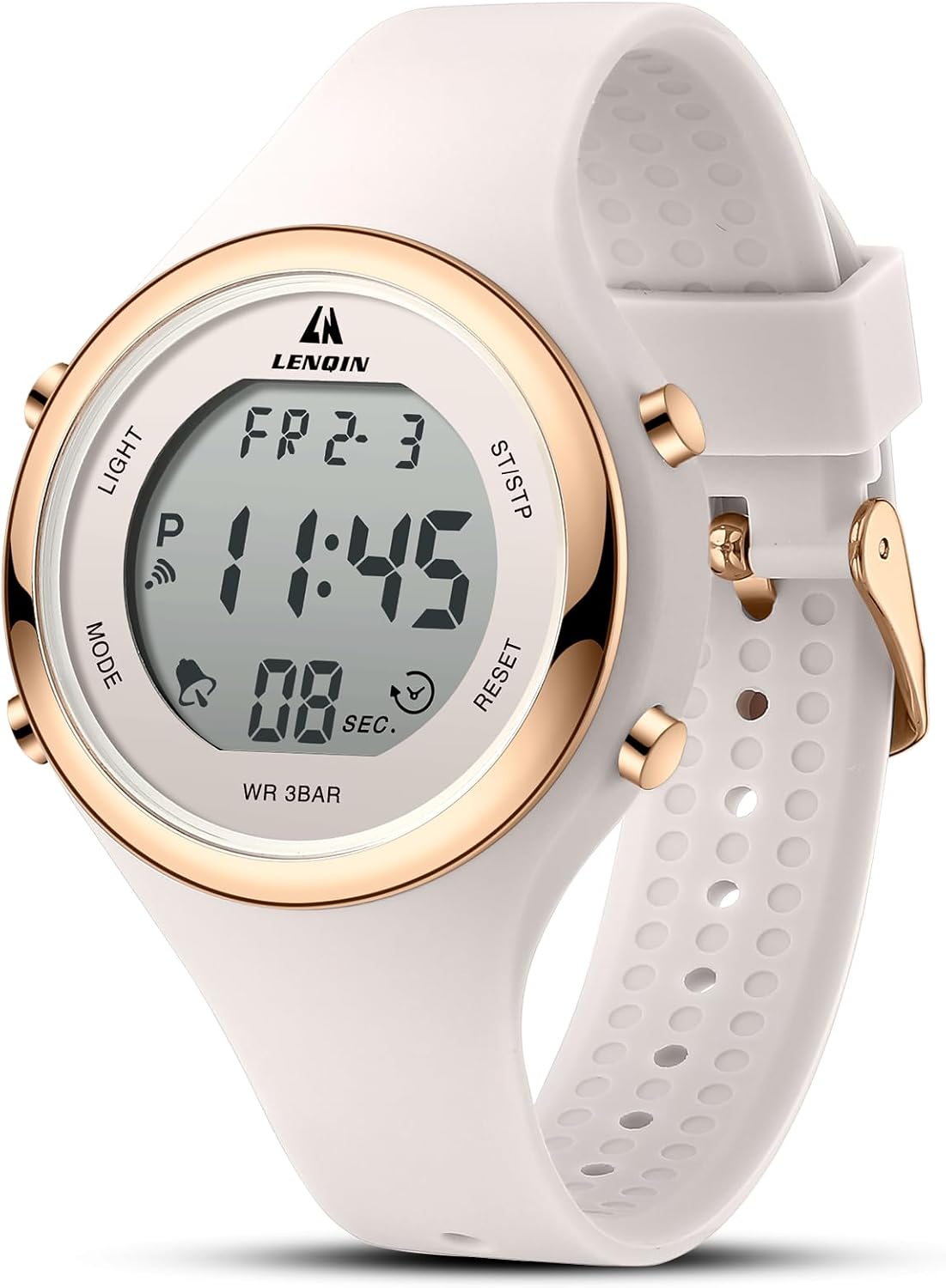 Detalle de LN LENQIN Damen Digital Armbanduhr – wasserdicht, Stopuhr, Licht & Kalender