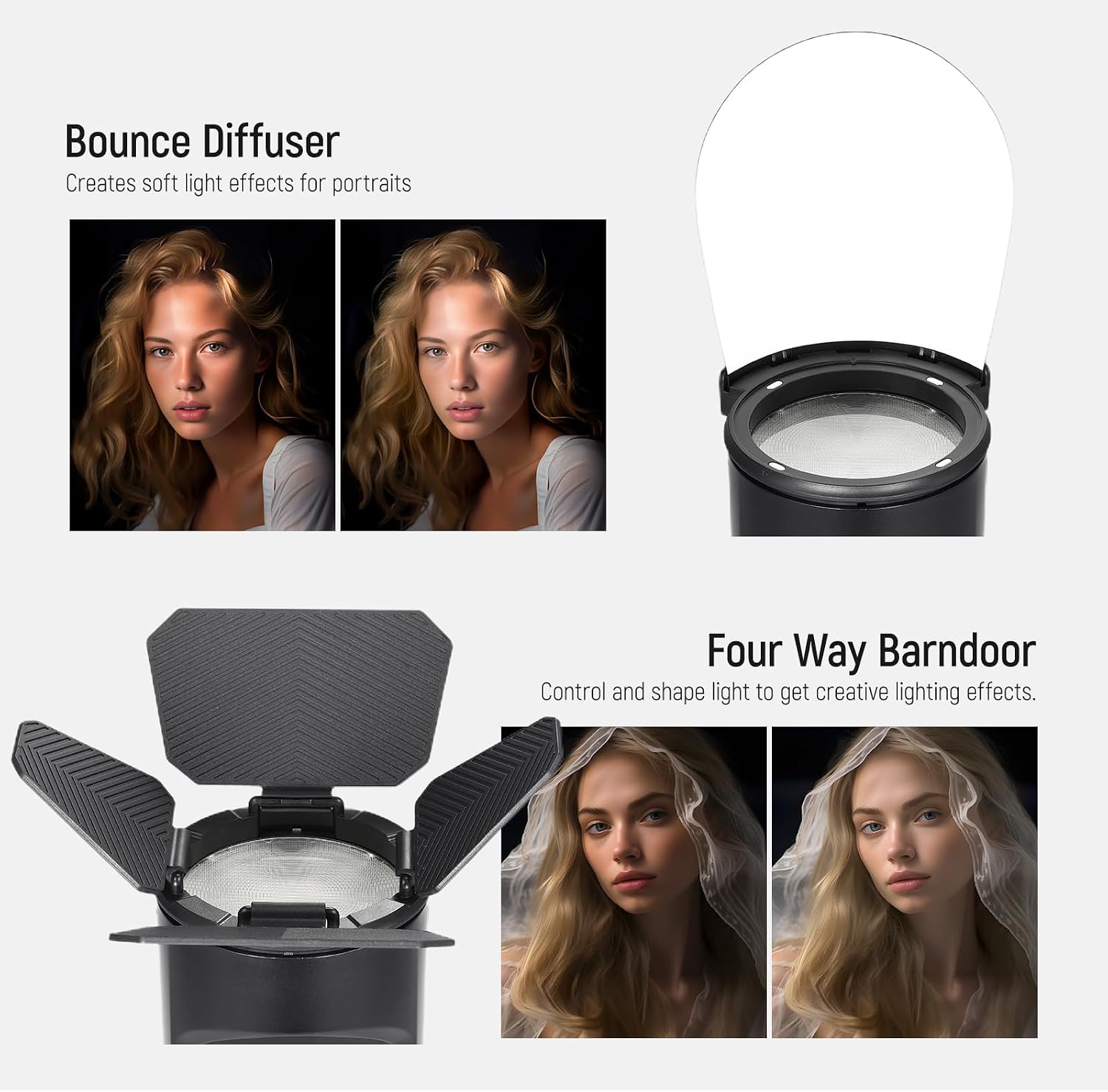 Detalle de NEEWER CRM2 Magnetic Accessories Kit for Round Head Flash (compatible with Godox V1 and NEEWER round-head Z series) – 14-piece control set