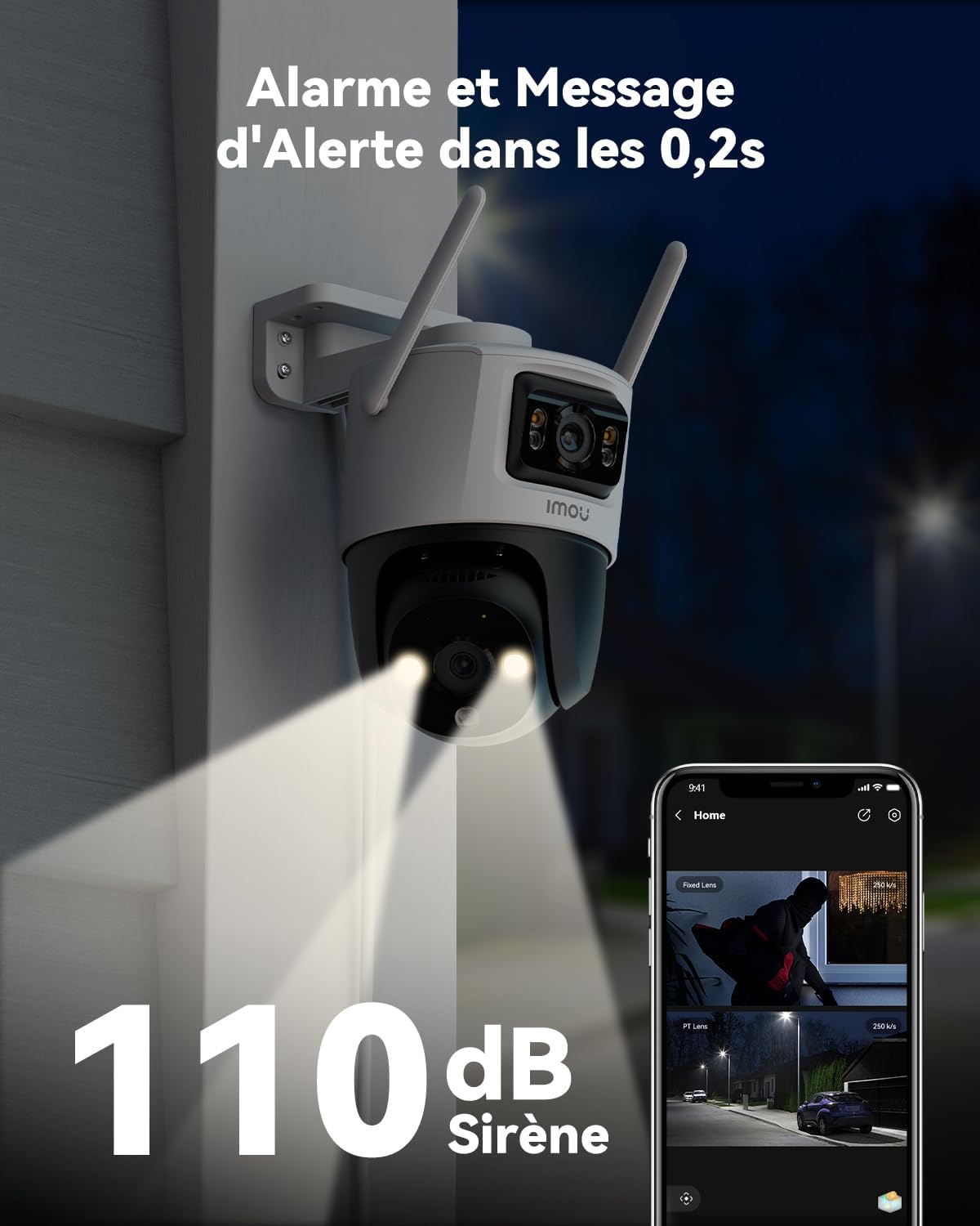Thumbnail 6 de IMOU 4K(5MP + 3MP) double objectif WiFi extérieur IP66 avec détection IA et sirène