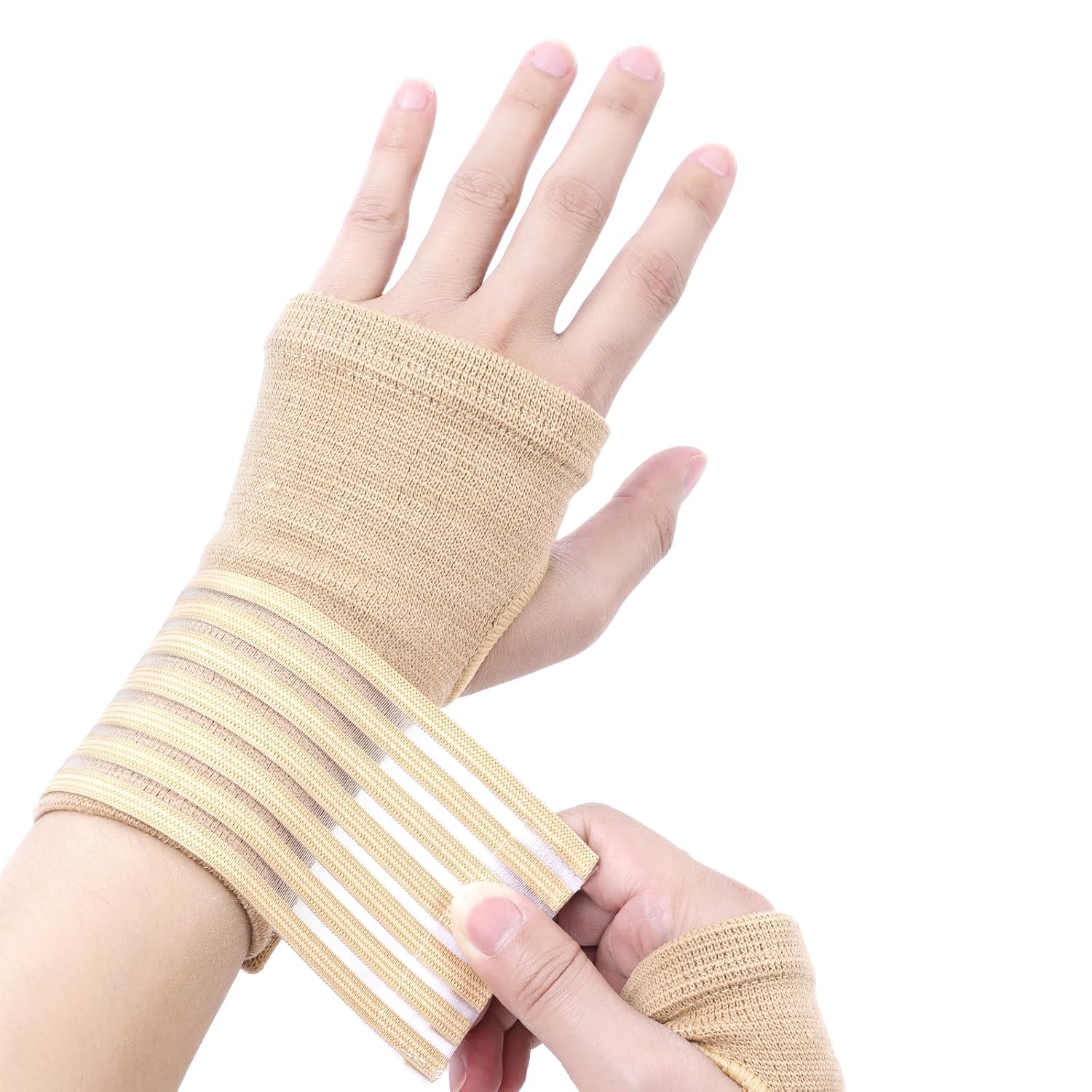 Detalle de AOOWU verstelbare polsbandages, ademend en flexibel, zonder metalen strips