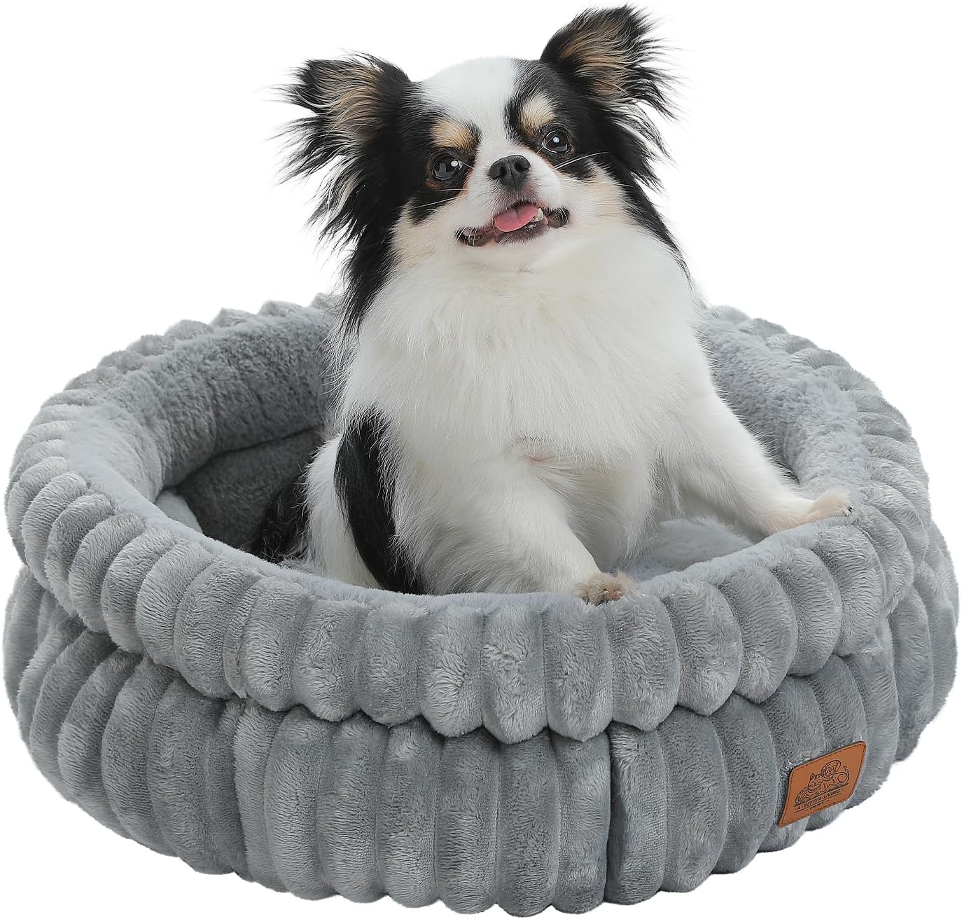 Detalle de PAWZ Road Cat Bed for Indoor Cats – Washable Round Donut Bed (Grey)