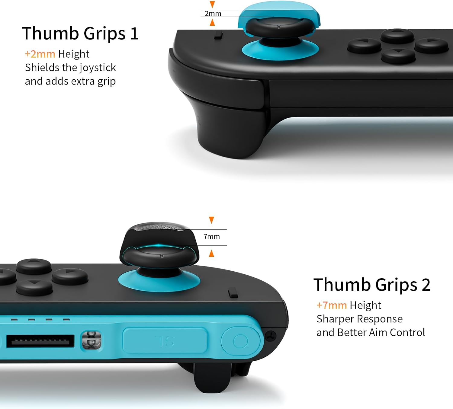 Thumbnail 1 de COOWPS Switch 2 Daumen-Griffe: rutschfeste Silikon-Joystick-Abdeckung für Switch 2 (2025) und Pro Controller