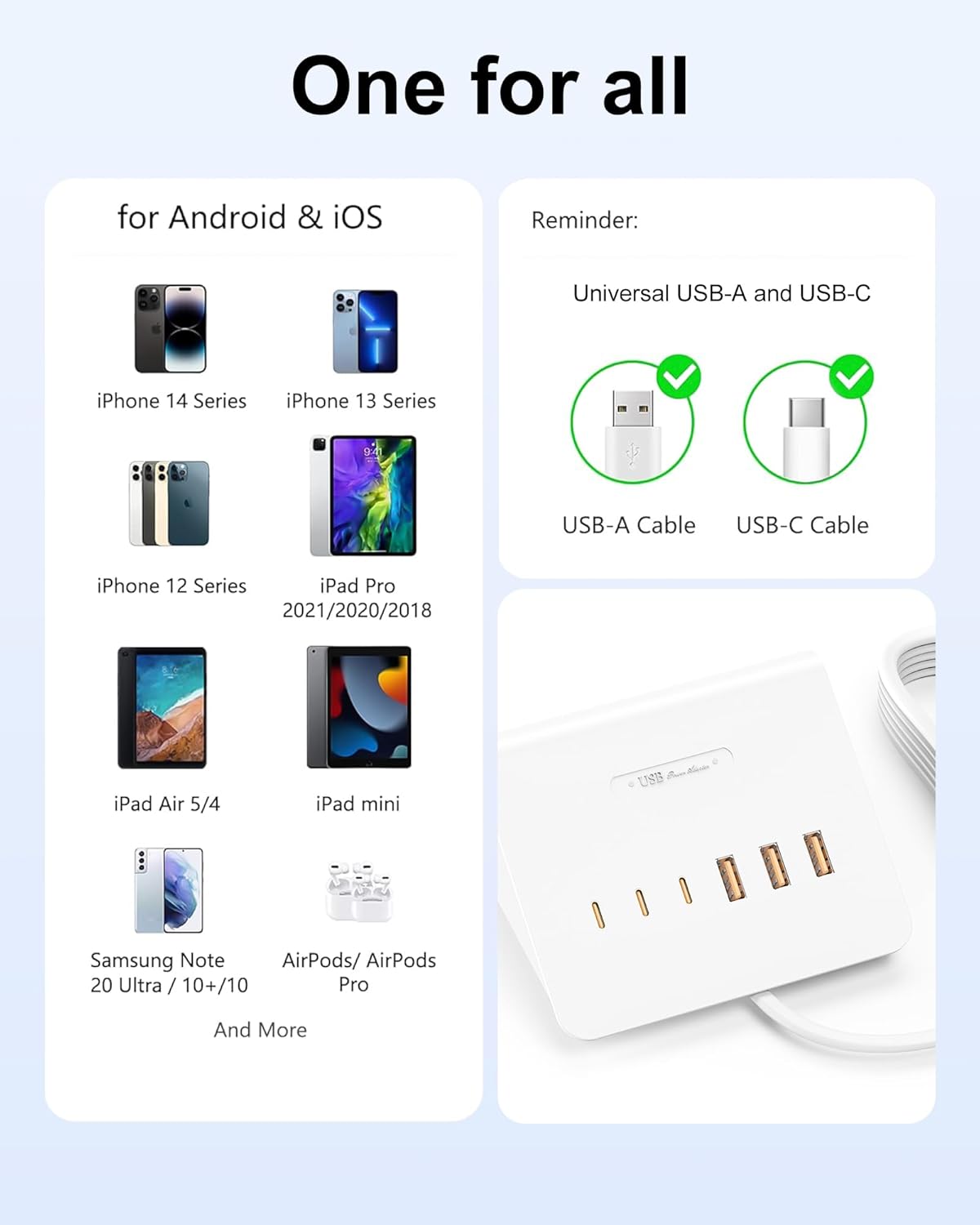 Thumbnail 4 de Qurzou USB Charging Station 25W USB Fast Charger Plug – 4‑Port, Compact Multi‑Device USB C Wall Charger