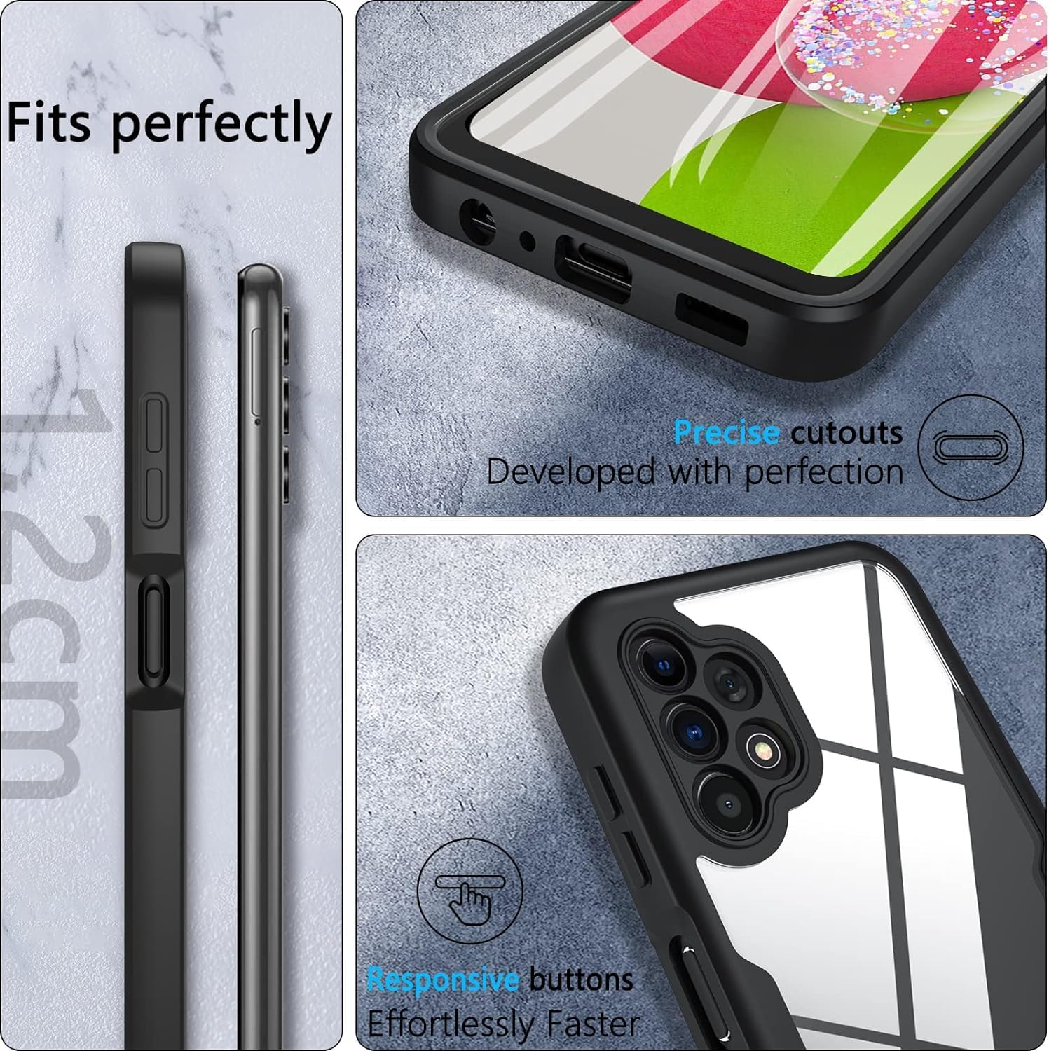 Thumbnail 4 de Hensinple Hülle für Samsung Galaxy A13 4G – 360° Rundumschutz mit integriertem Displayschutz