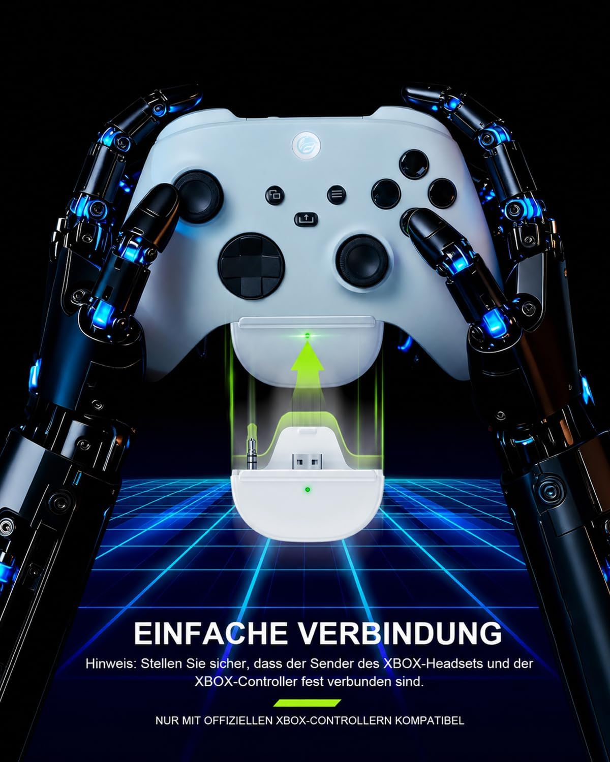Detalle de Fachixy Gaming Headset Wireless für Xbox Series X|S|One, PC, PS5, PS4, Switch – 2,4 GHz, Bluetooth 5.4, Faltbar, RGB, 60 Stunden Akkulaufzeit