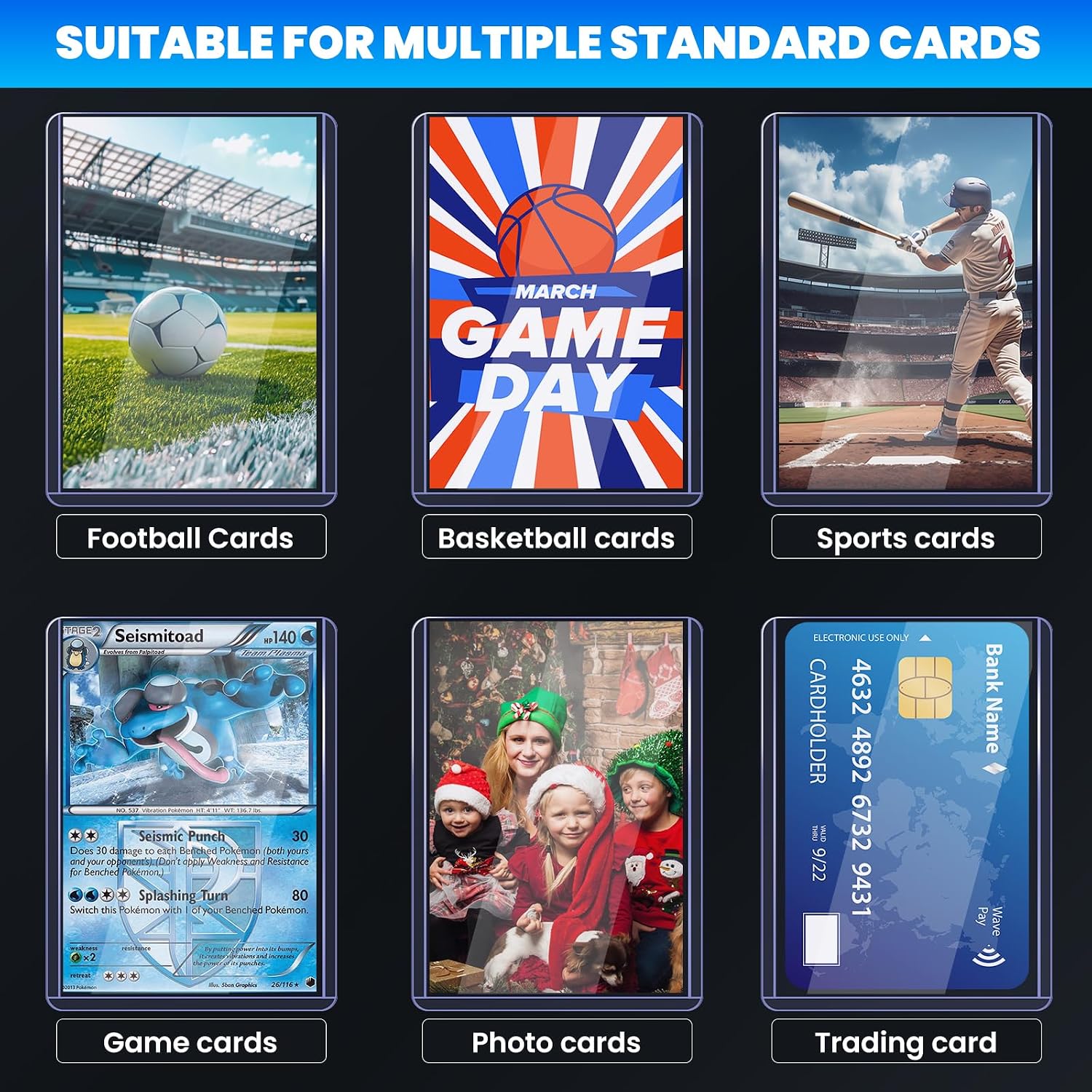 Thumbnail 3 de 200 Card Sleeves Top Loaders + 100 Soft Sleeves: Clear Protection for Standard Trading Cards
