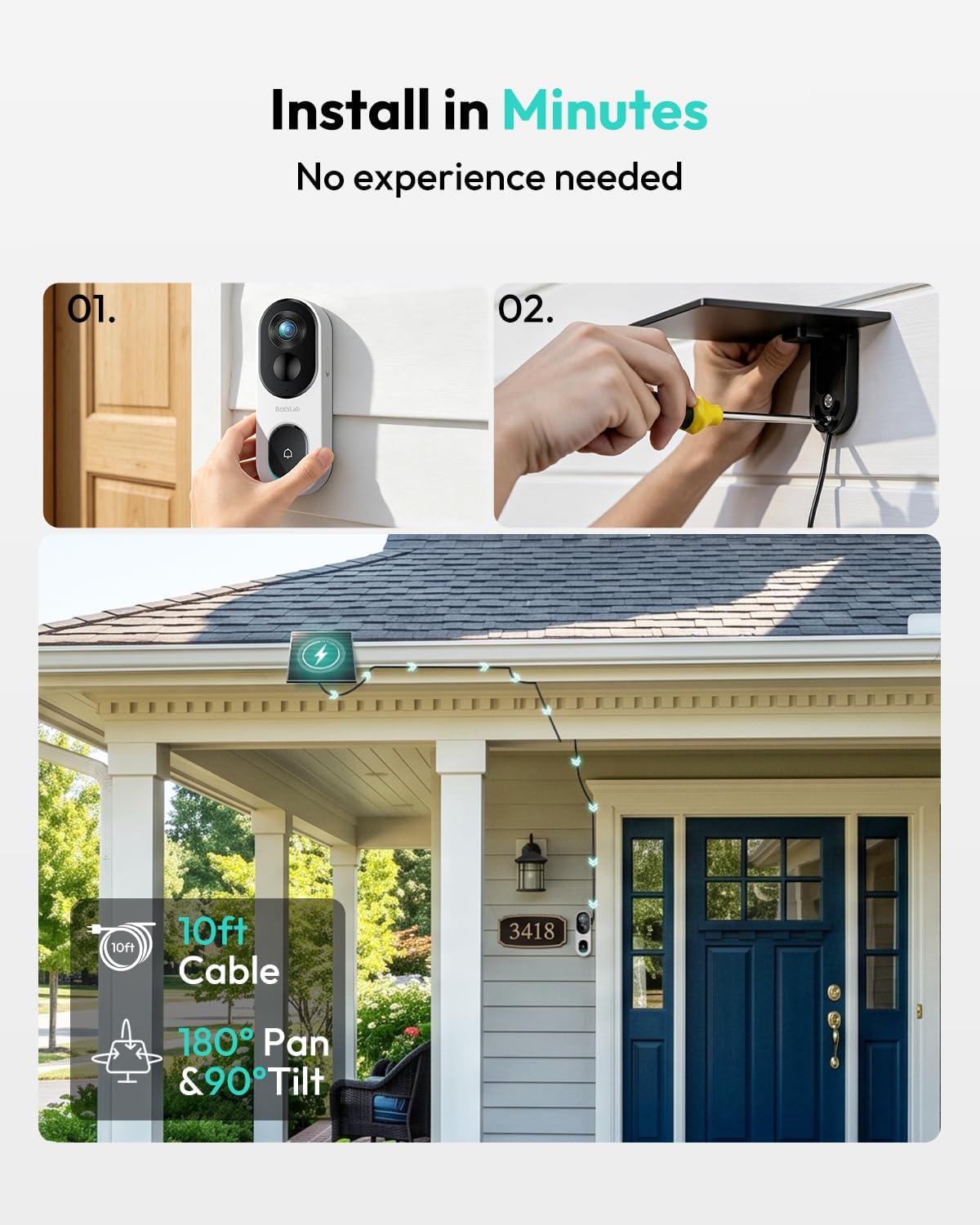 Detalle 2 de BOTSLAB wireless doorbell camera 810SE