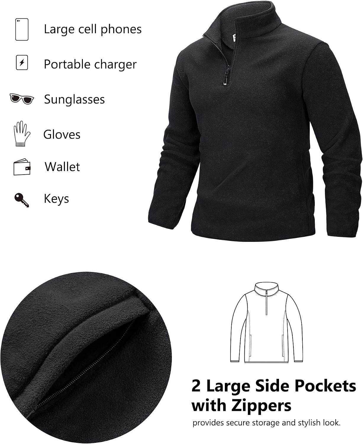 Thumbnail 3 de 33,000ft Fleecepullover Half Zip
