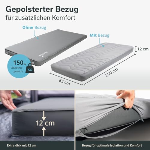 Thumbnail 1 de Skandika Isomatte Easy 3D Premium Flex Bundle – Luftmatratze mit Bezug, 200 × 85 × 12 cm, USB-C Pumpe, 1 Person