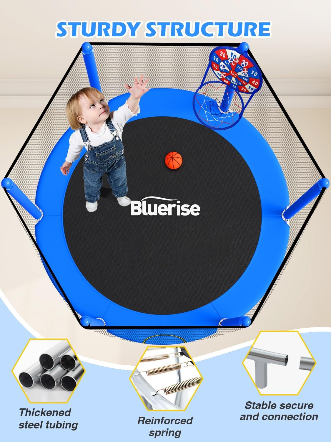 Thumbnail 4 de BLUERISE 60" Kids Trampoline with Hoop 60"