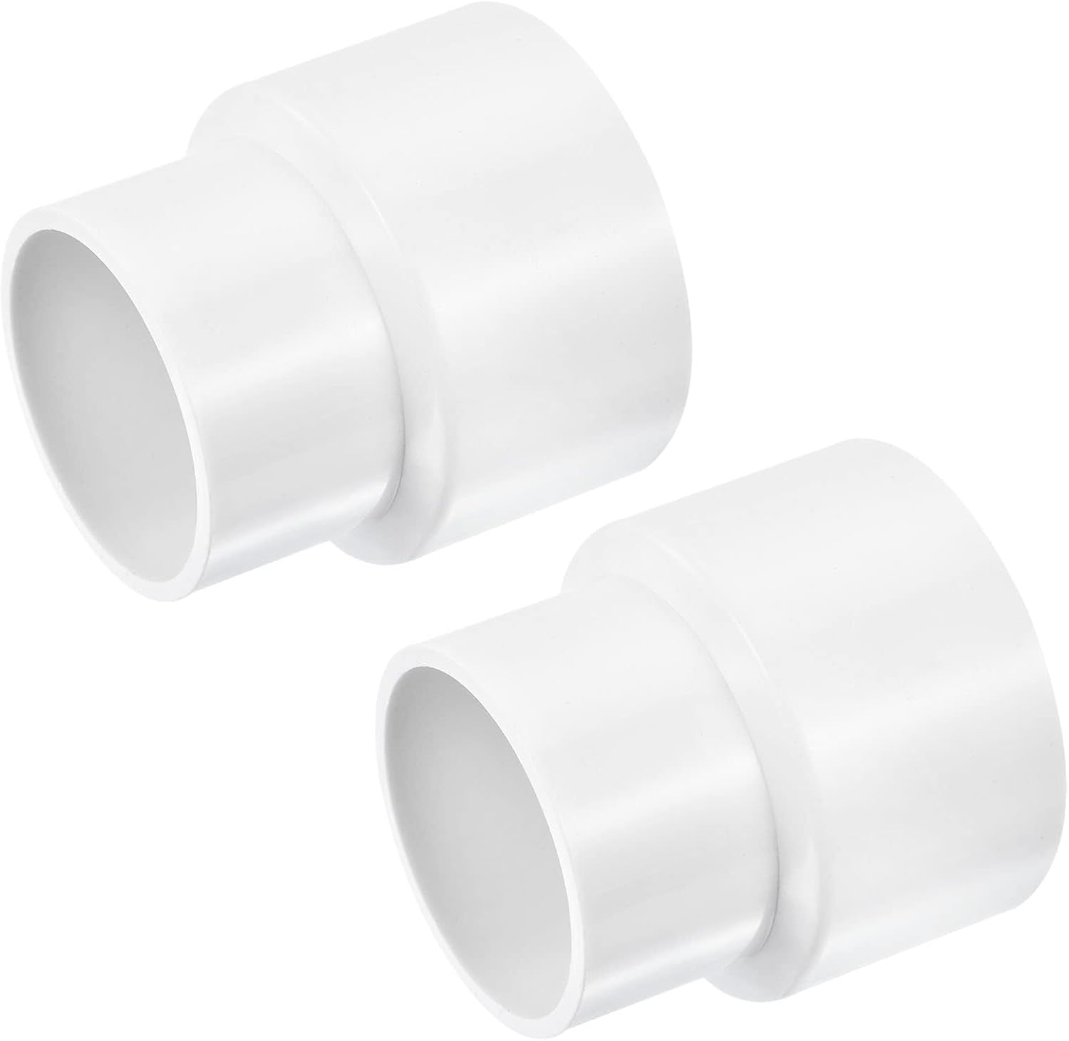 Detalle de TA-VIGOR PVC Reducer Coupling, 50mm x 32mm pipe fitting adapter (2 pack) – white