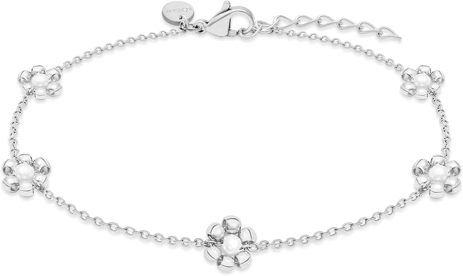 Detalle de s.Oliver Damen Schmuck – Fußkette aus Edelstahl mit Blumenanhängern
