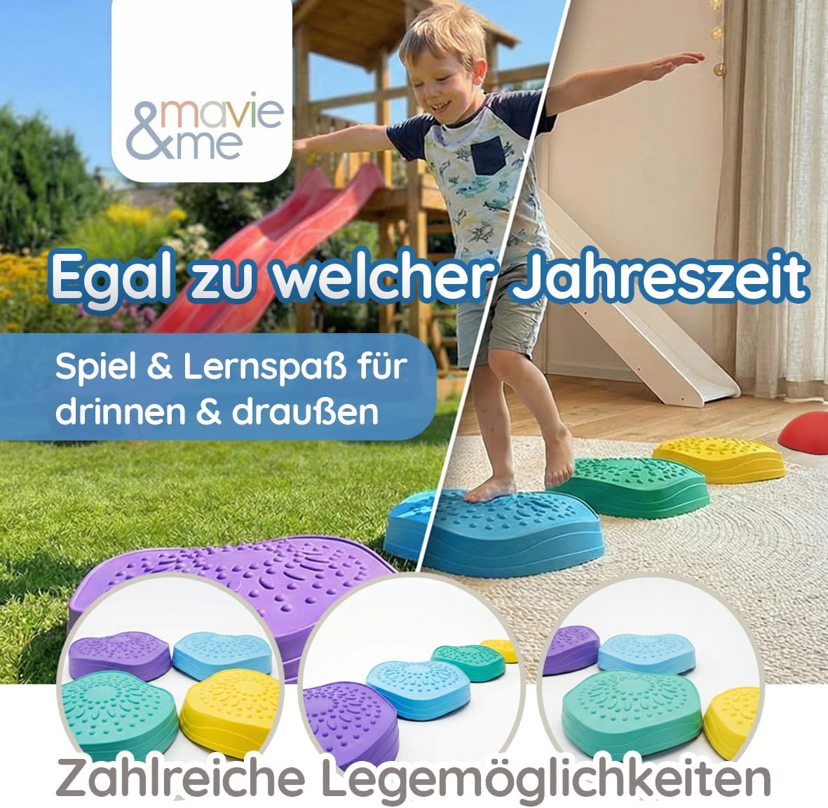 Detalle de MAVIE & ME BALANCIERSTEINE 5er Set für Kinder