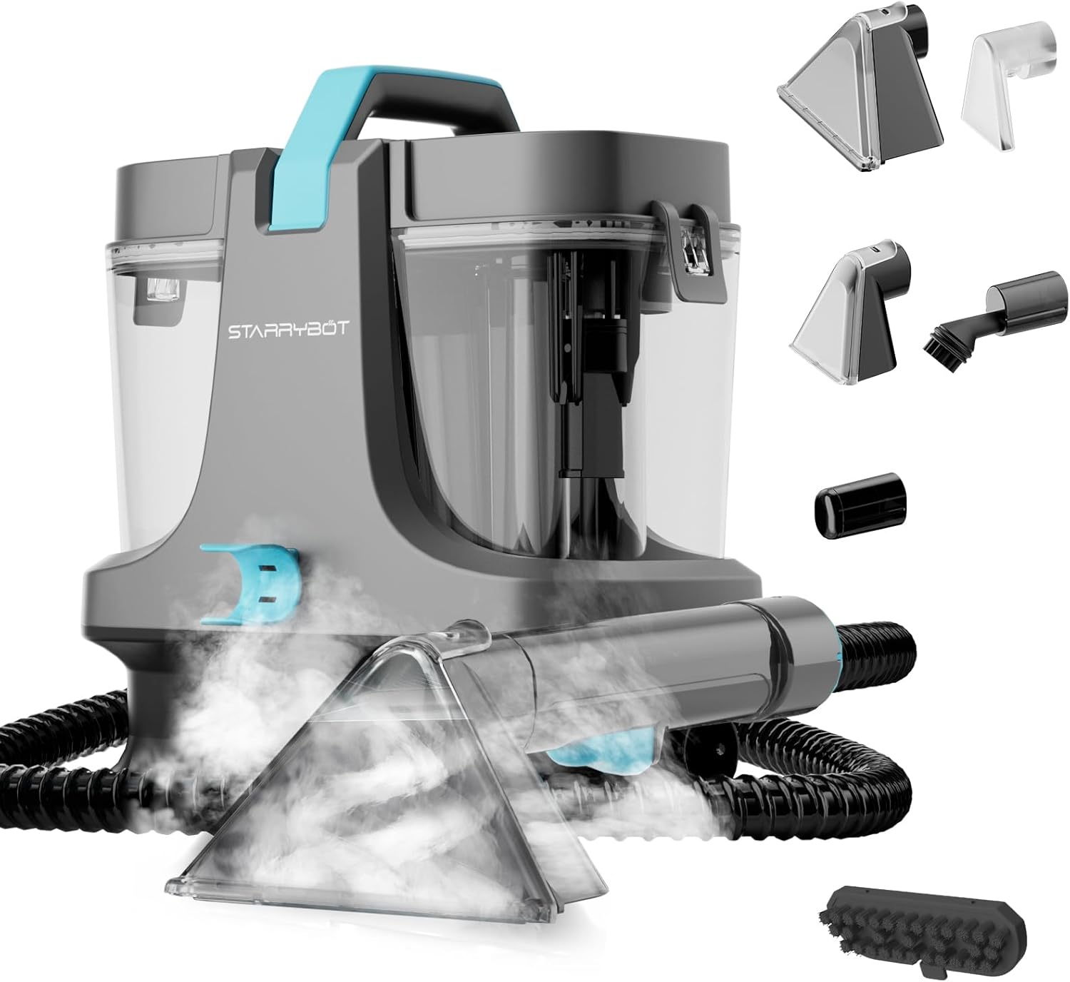 Detalle de STARRYBOT C-AC2502 Portable Carpet Cleaner with Steam, 18,000 Pa Suction