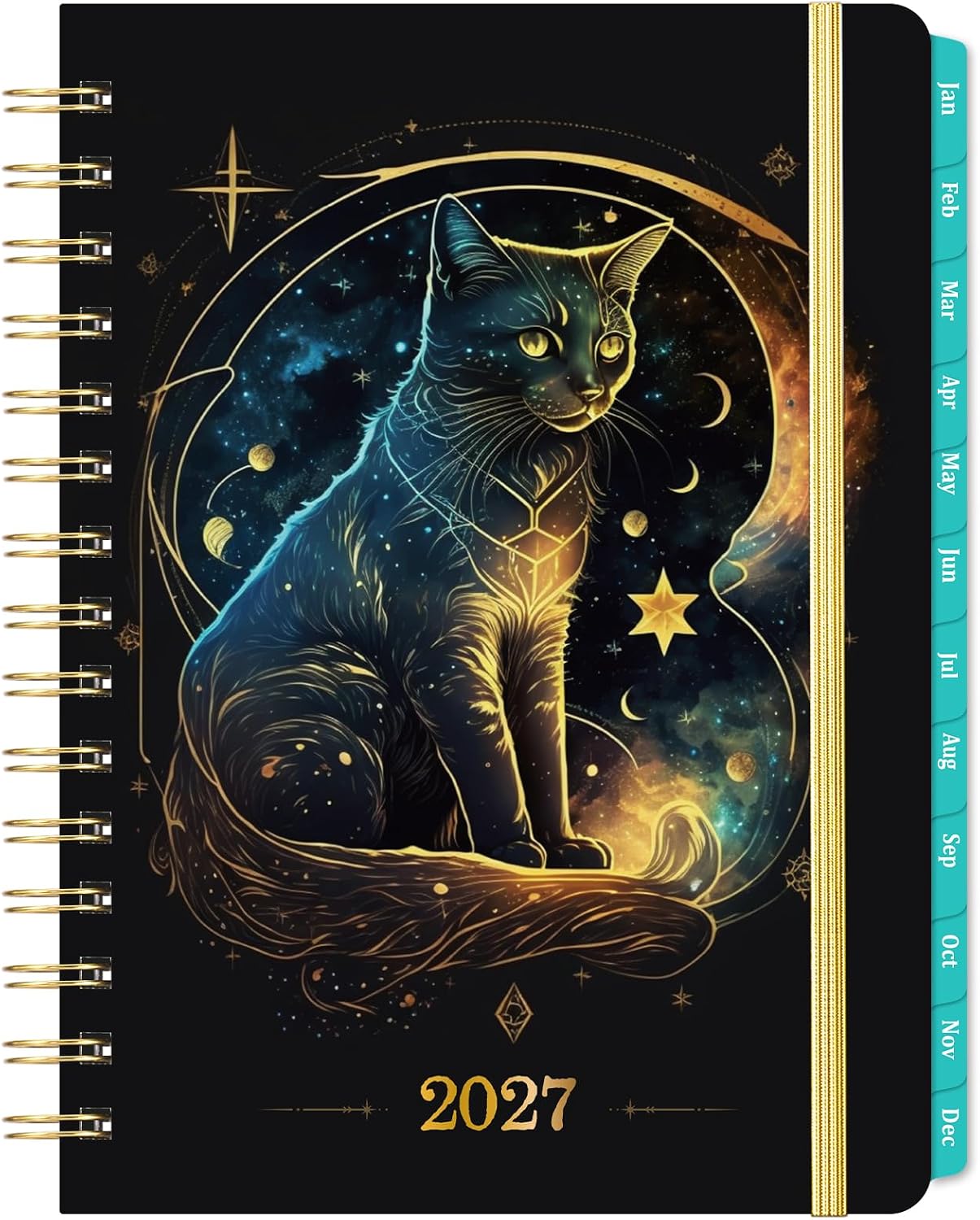 Detalle de Planrage PRA5MMXK25Z 2027 Weekly and Monthly Cat Planner, Thick Paper, Twin-Wire Binding