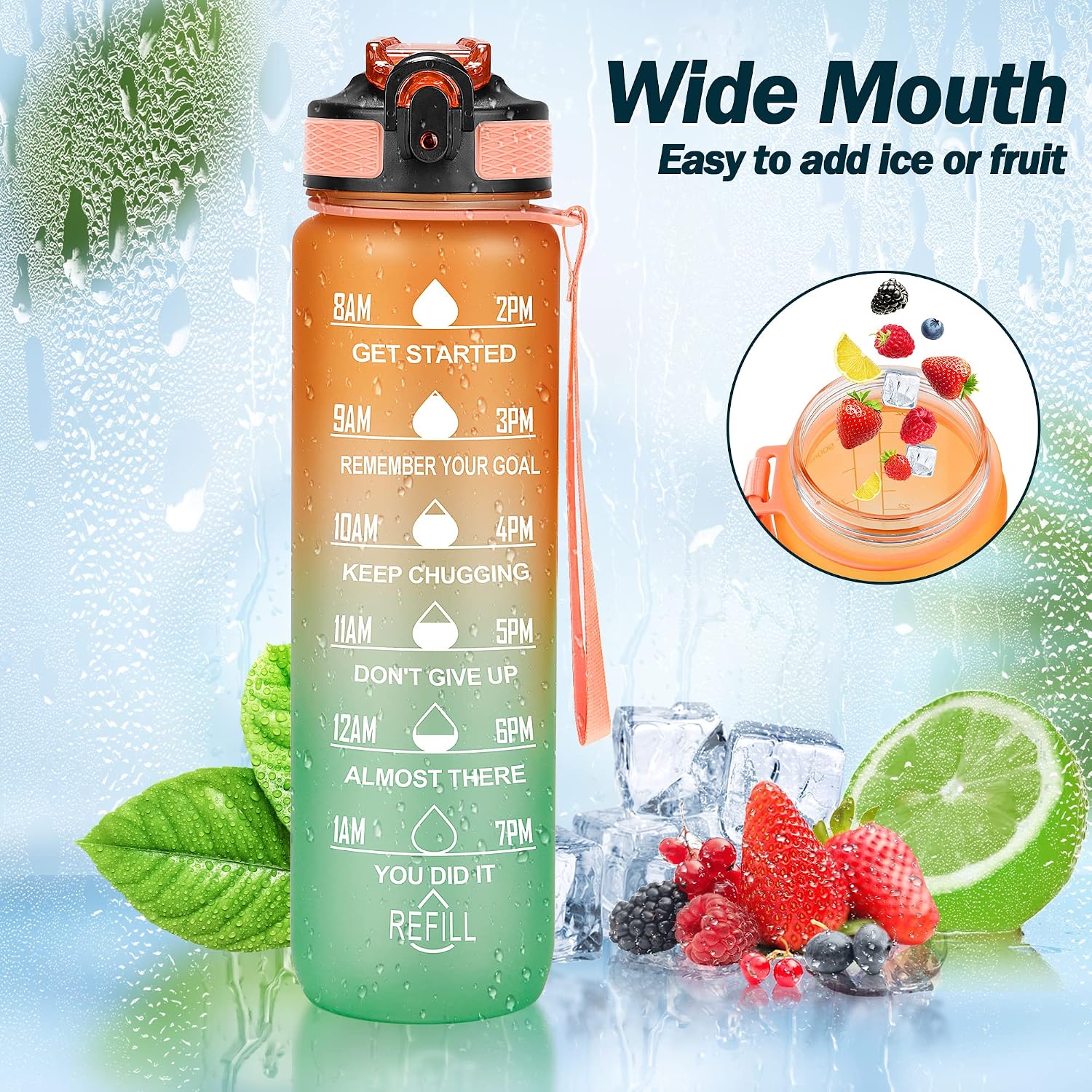 Thumbnail 5 de YC Kitchen 1 Litre Motivational Water Bottle ๐ฐ