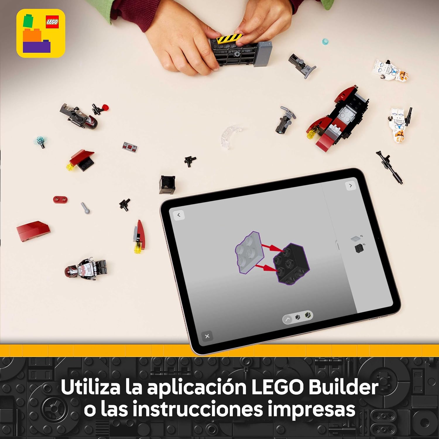 Detalle 2 de LEGO Star Wars 75449 Pack de Combate: Asedio de Mandalore | 4 minifiguras y Moto Speeder