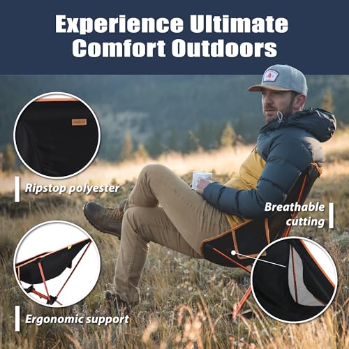 Detalle de TREKOLOGY Chaise Pliante Camping – chaise légère et robuste, prête en quelques secondes
