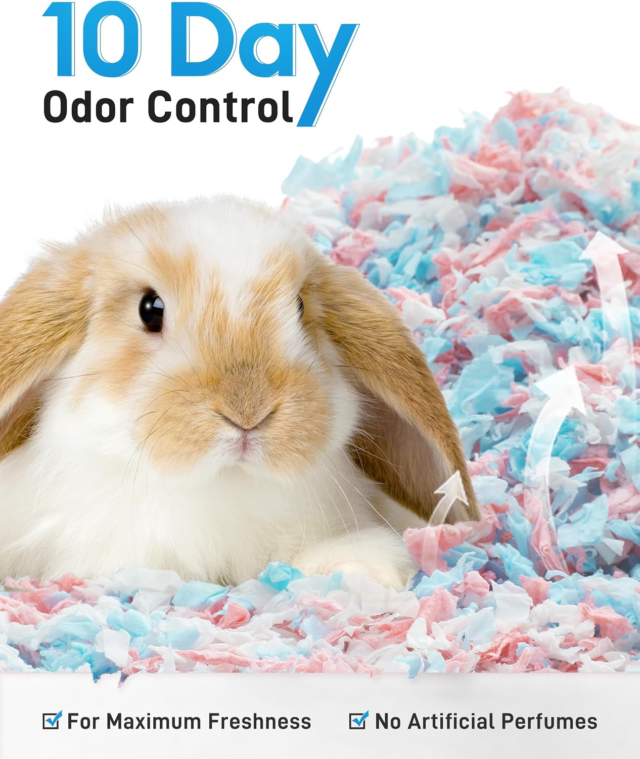 Detalle de BUCATSTATE Hamster Bedding 70L – 99% Dust-Free, Odour Control & Natural Paper Bedding for Small Pets