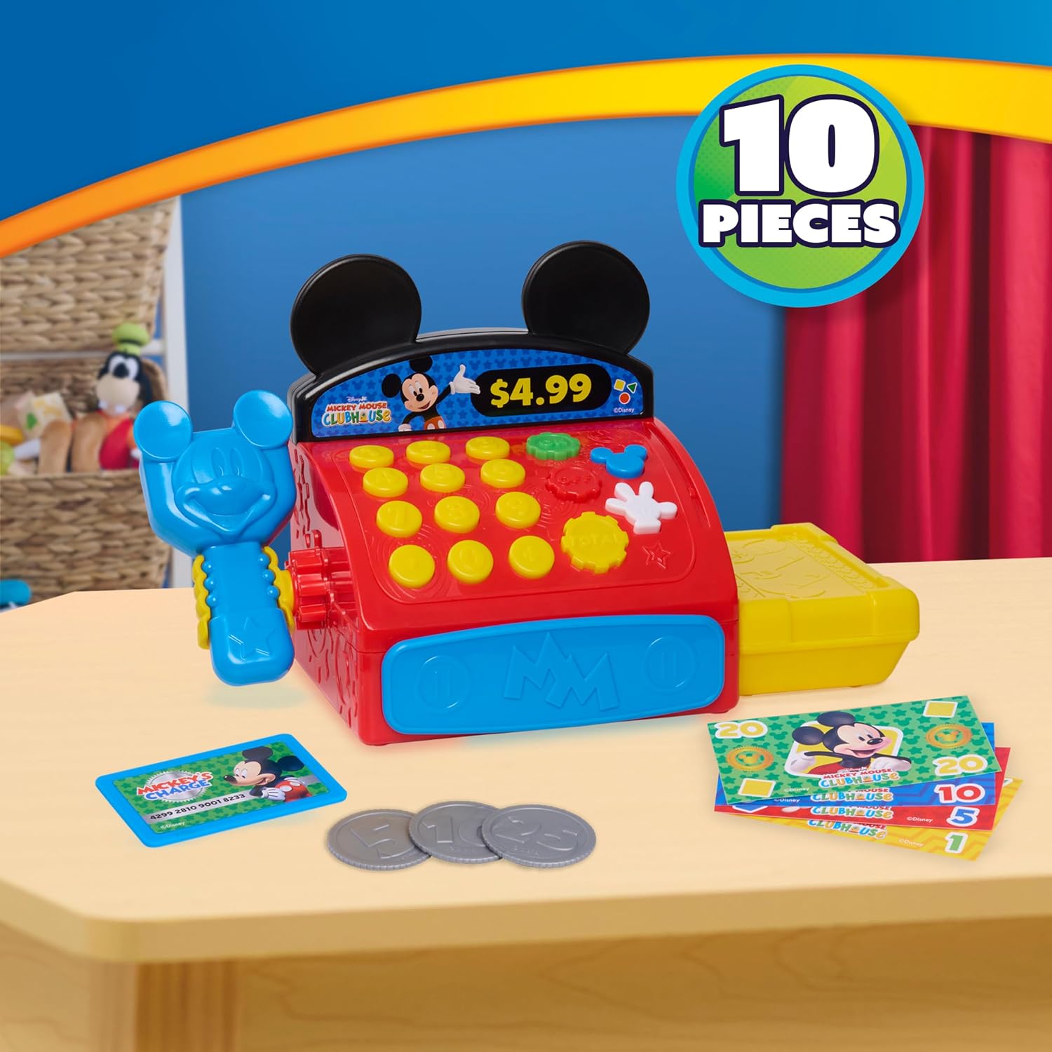 Detalle de Just Play Mickey Mouse Clubhouse Cash Register Toy with Scanner and Sounds