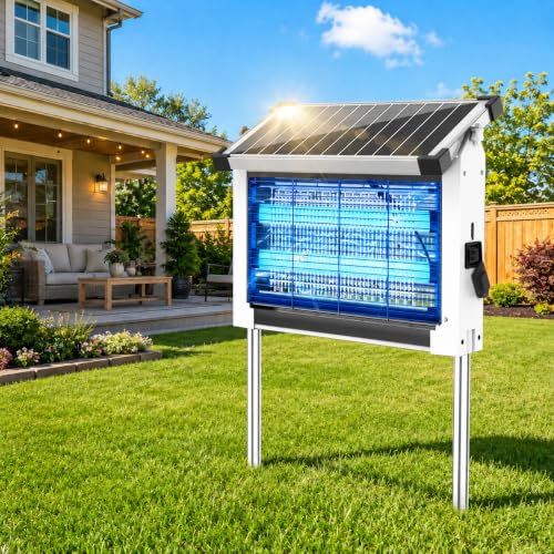 Detalle de Dnenellr Lampe Anti Moustique Extérieur Solaire, Étanche IPX5 (Blanc) – Design autonome et efficace