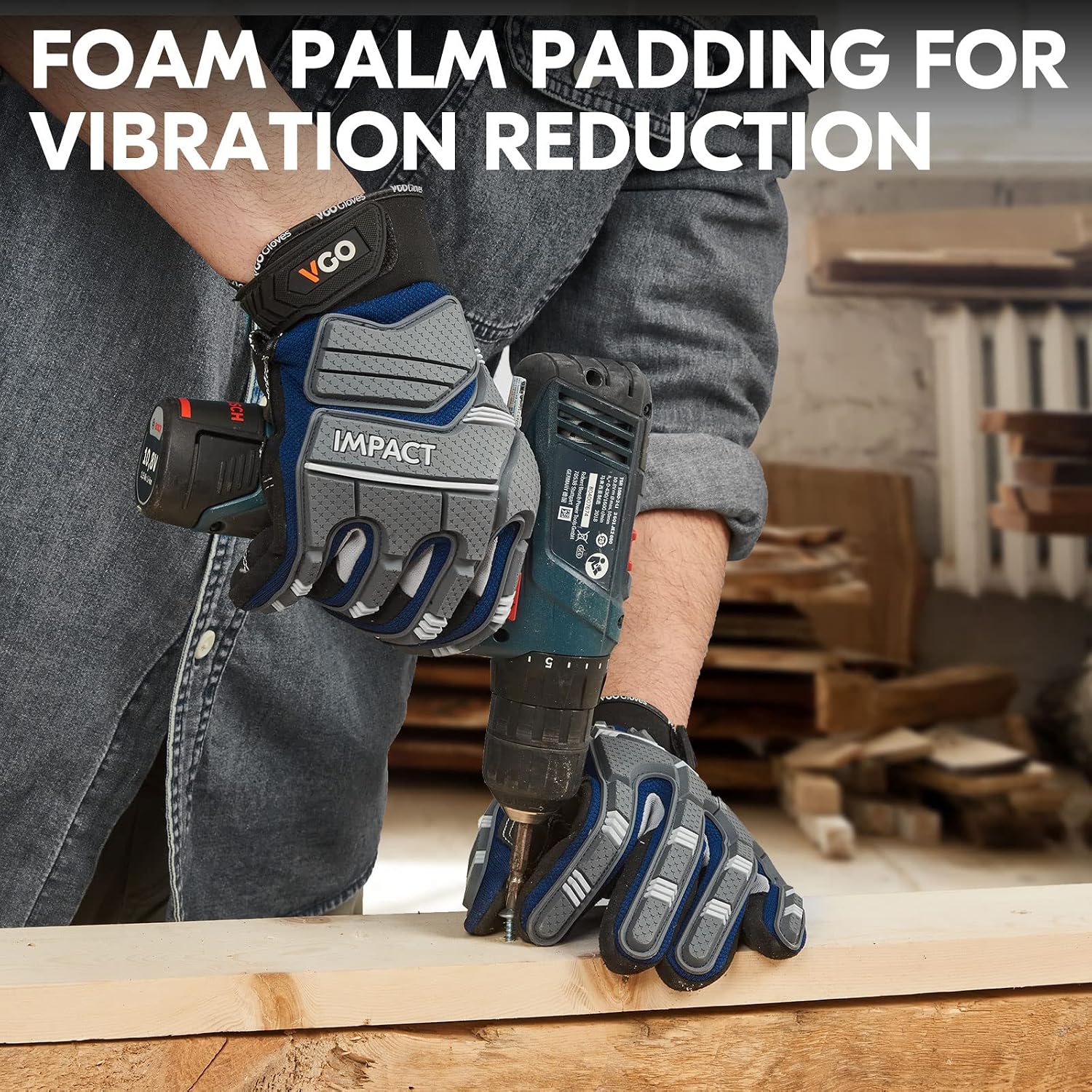 Thumbnail 4 de Vgo... Safety Work Gloves (SL9792IP) – Heavy Duty Impact & Vibration Resistant