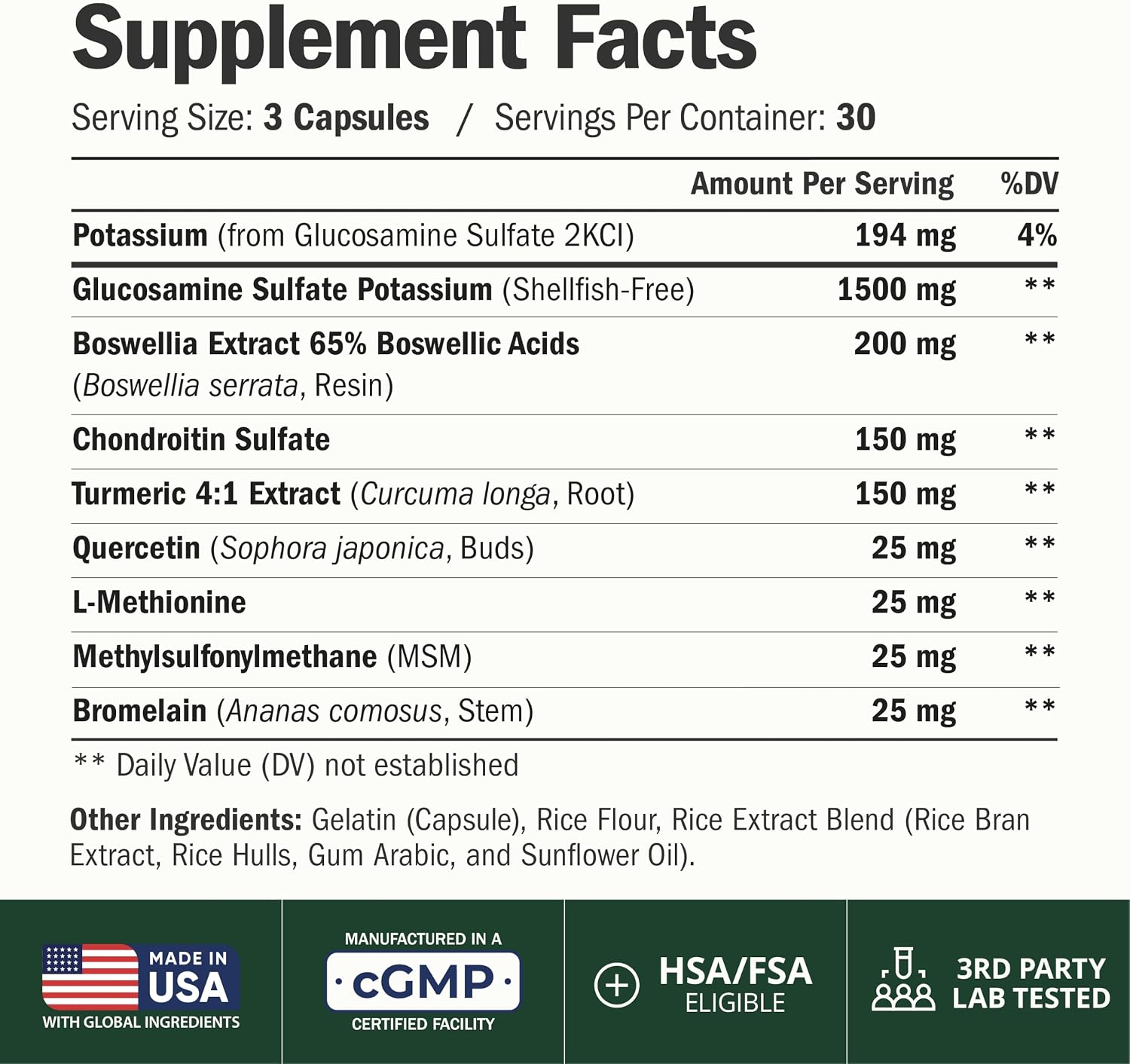 Detalle 2 de Vimerson Health 767278917743 Joint Support, 90 Capsules with Turmeric & Boswellia